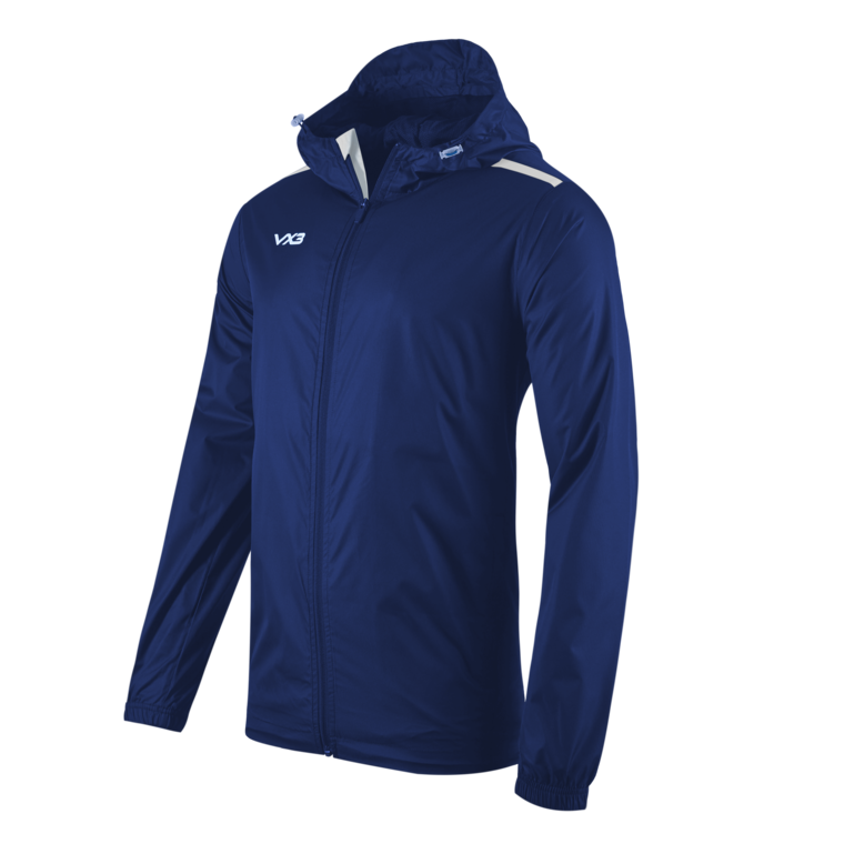 Fortis Youth Full Zip Rain Jacket Navy/White