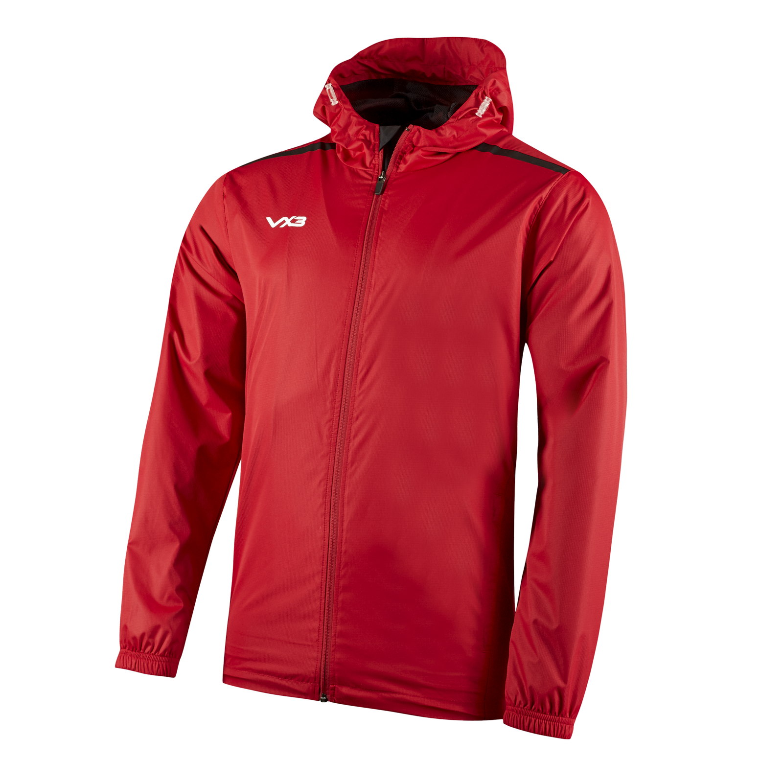 Fortis Youth Full Zip Rain Jacket Red/Black
