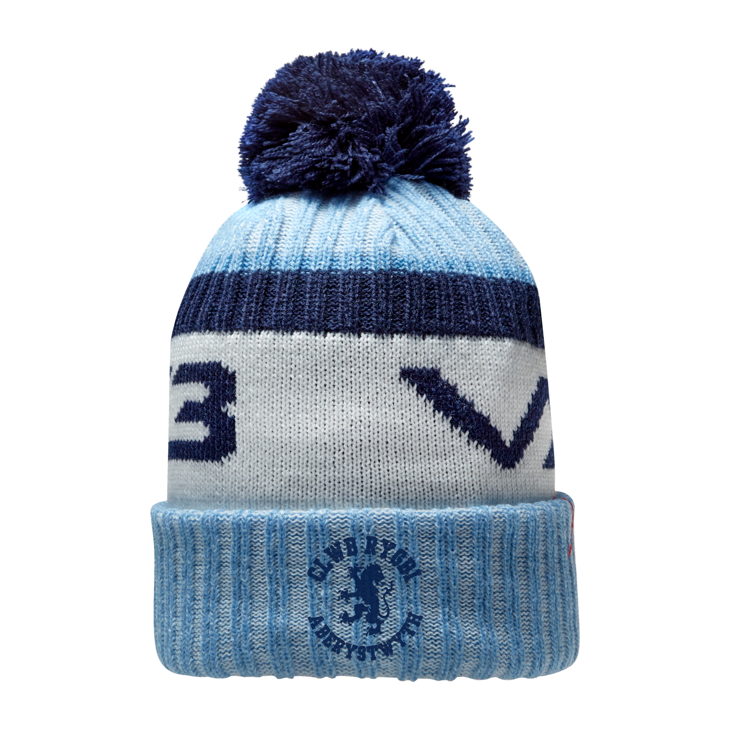 Aberystwyth RFC Marl Bobble Hat Sky/Antique White/Navy