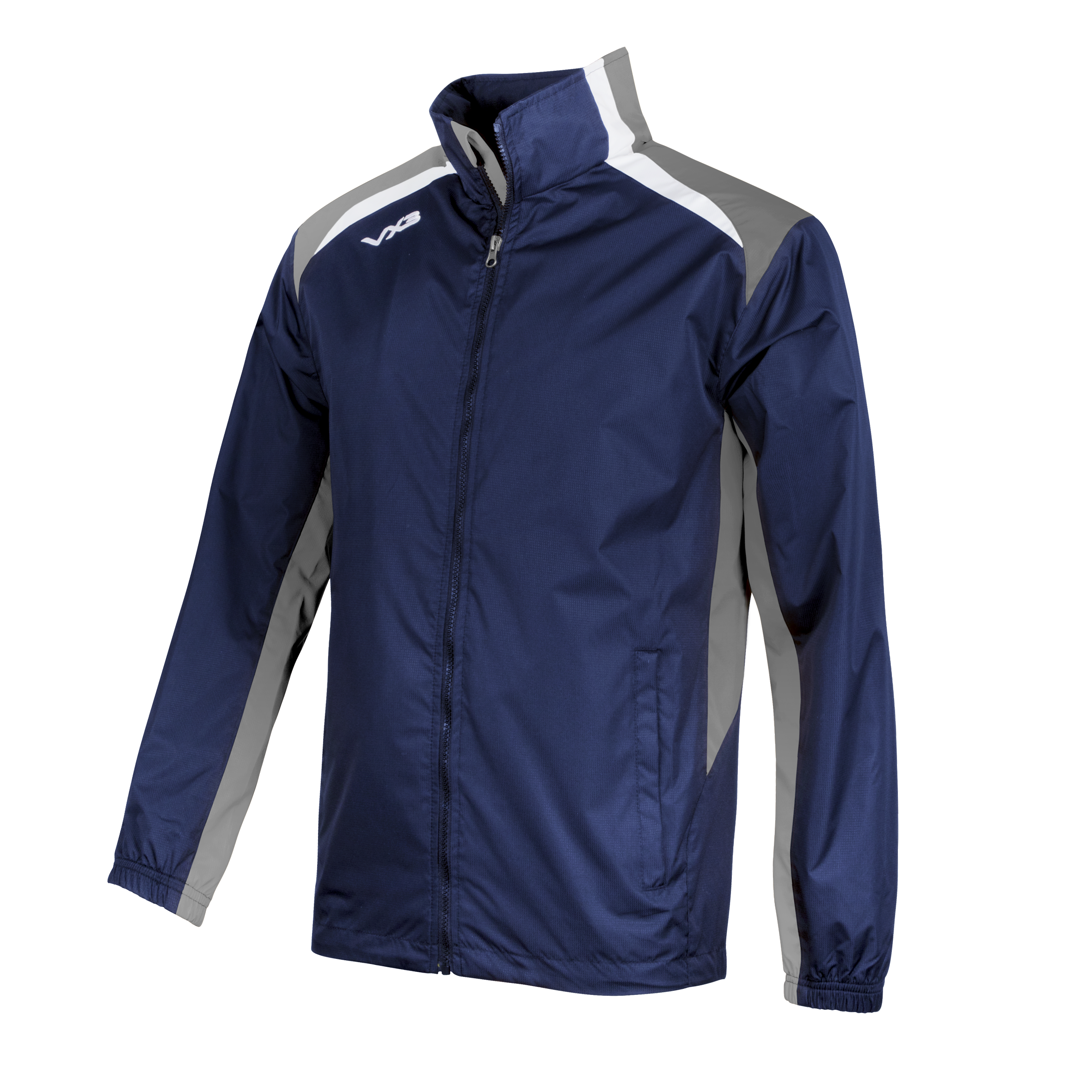 Novus Youth Full Zip Jacket Navy/Dark Grey/White
