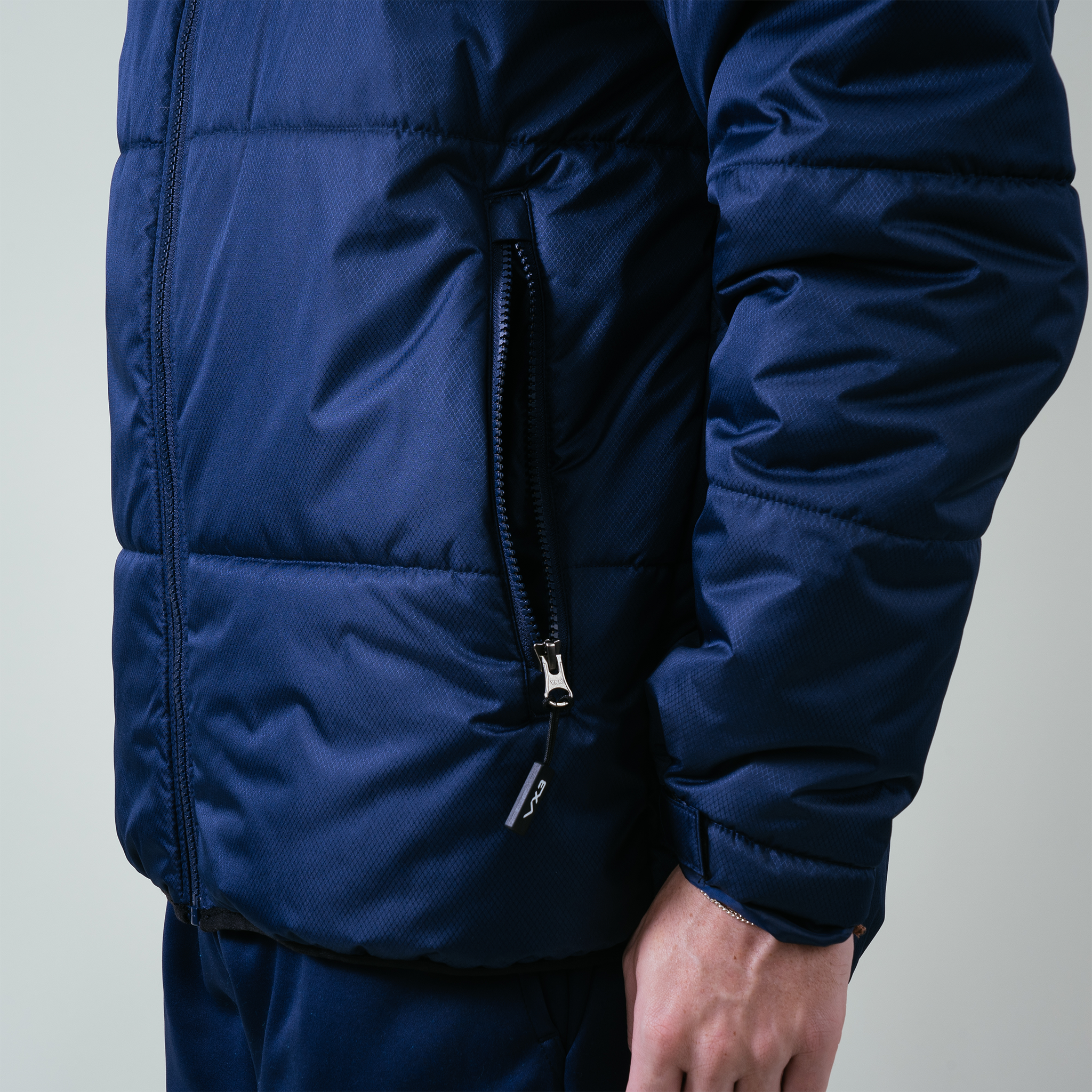 Omega Puffer Jacket Navy/Black Zip Pocket