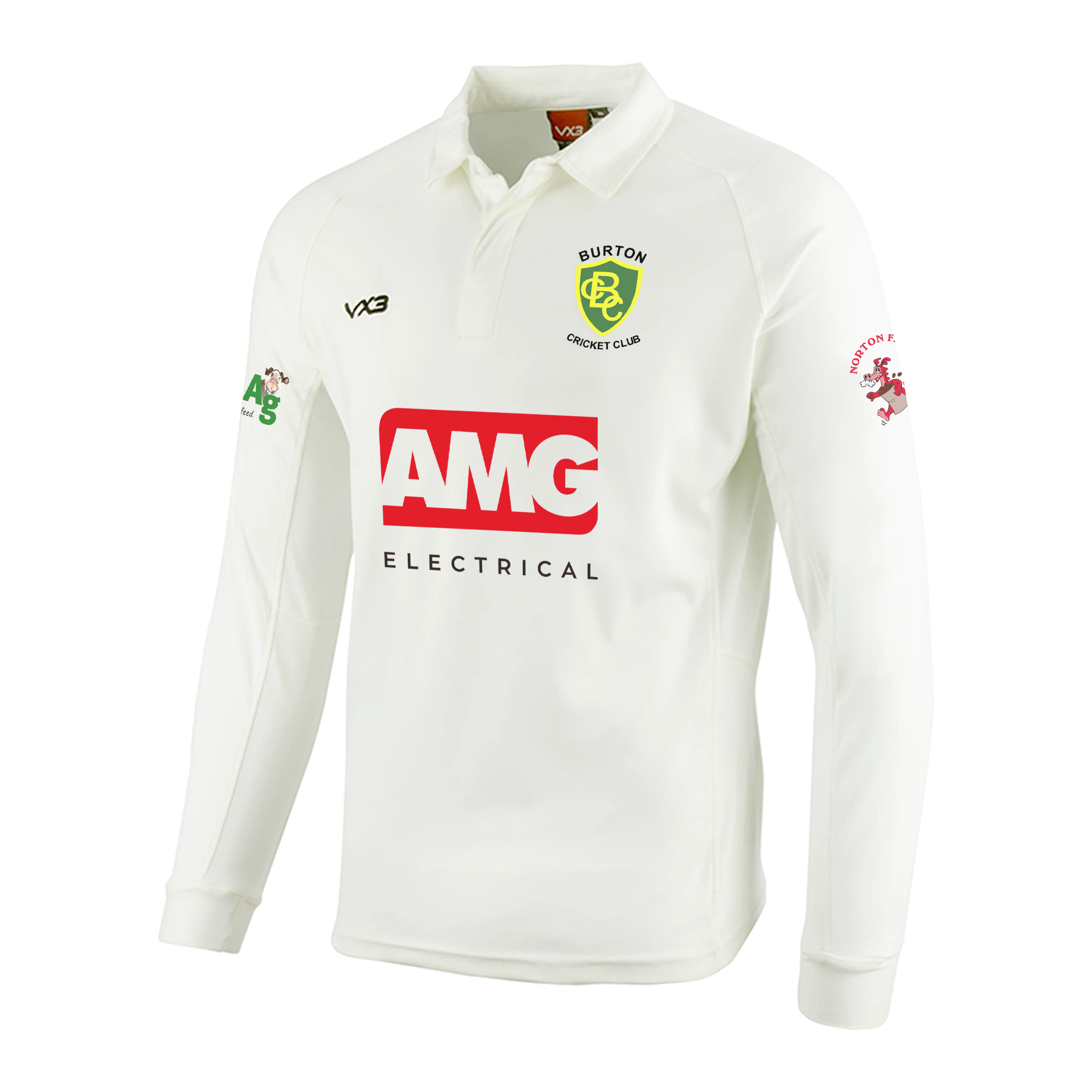 Burton CC Cricket Whites L/S Shirt