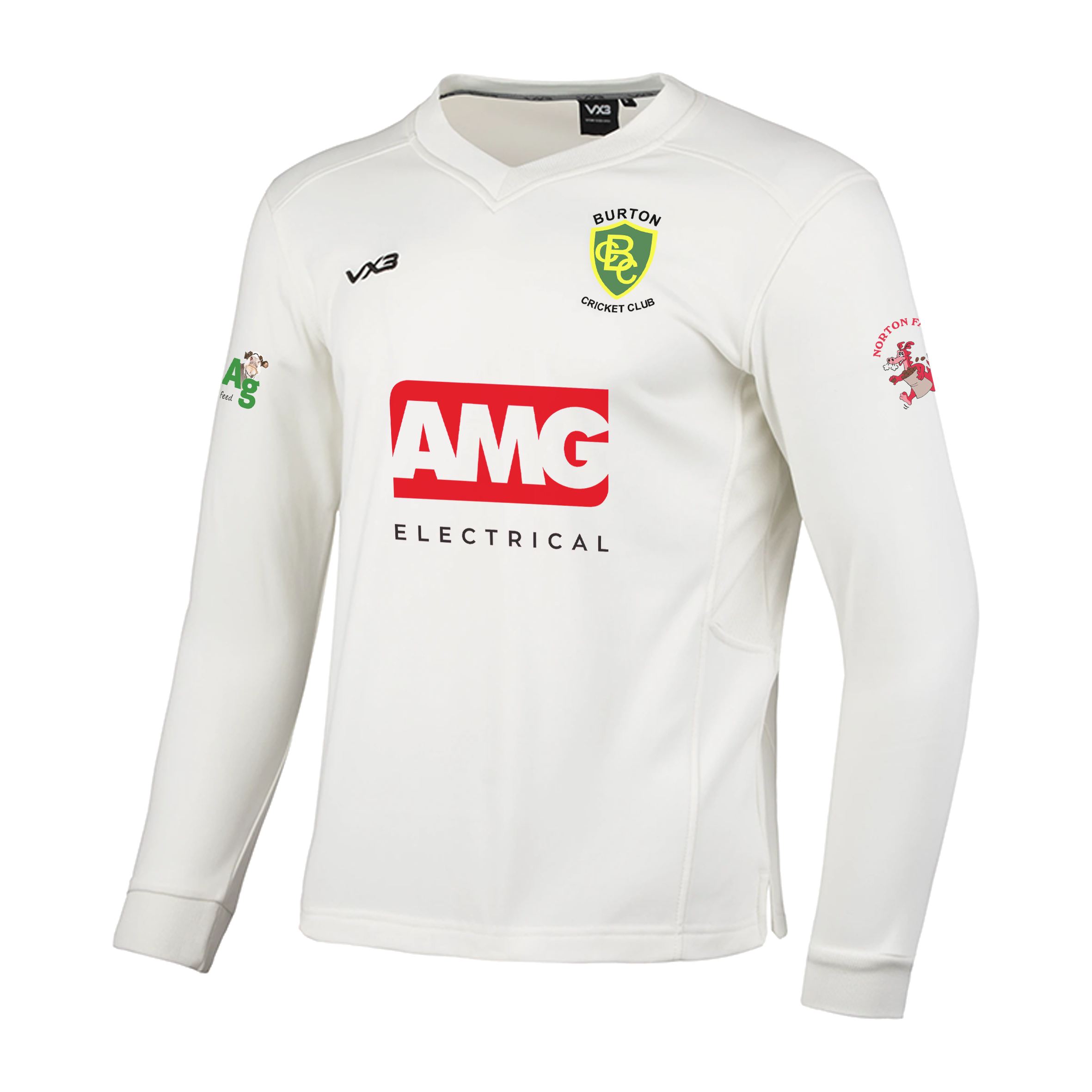 Burton CC Cricket Whites Sweatshirt Elite