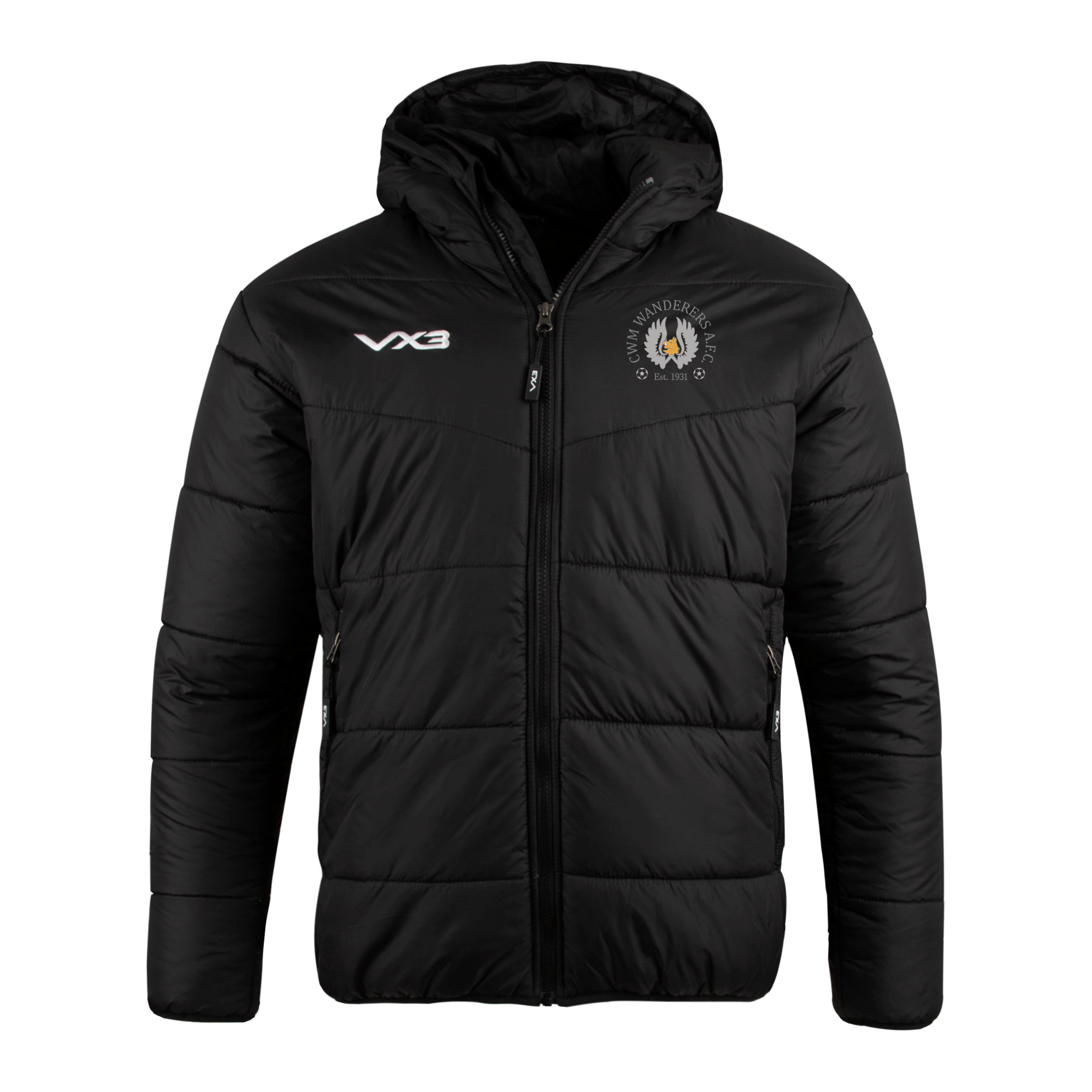 Cwm Wanderers FC Lorica Coaches Youth Quilted Jacket