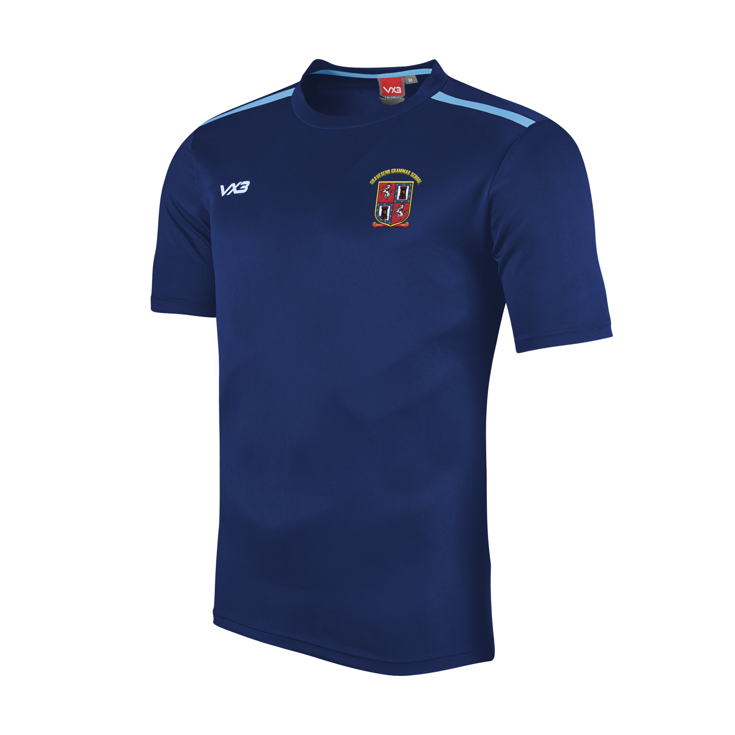 Gravesend Grammar School Fortis Tee (Navy/Sky)