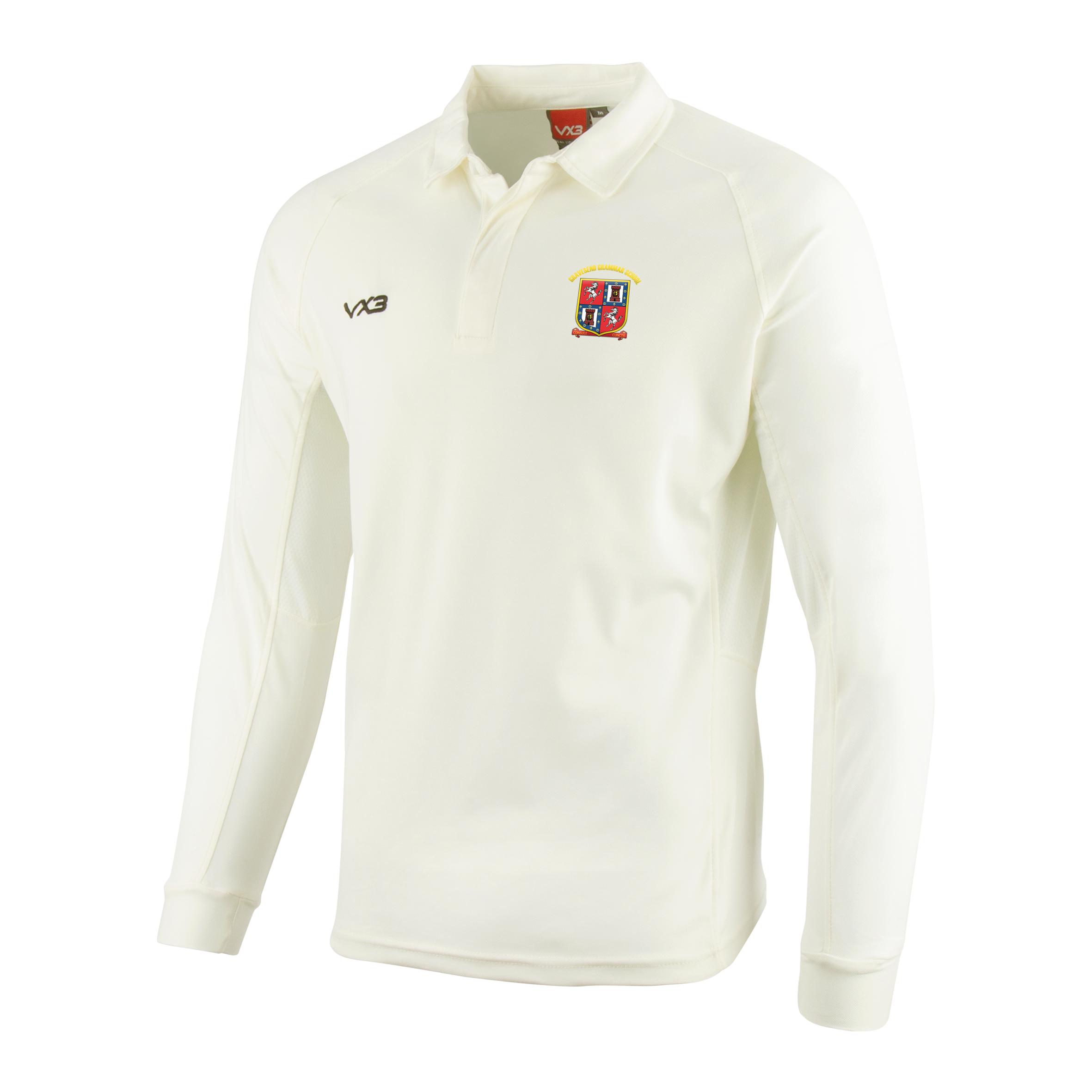 Gravesend Grammar School Cricket Whites Youth L/S Shirt