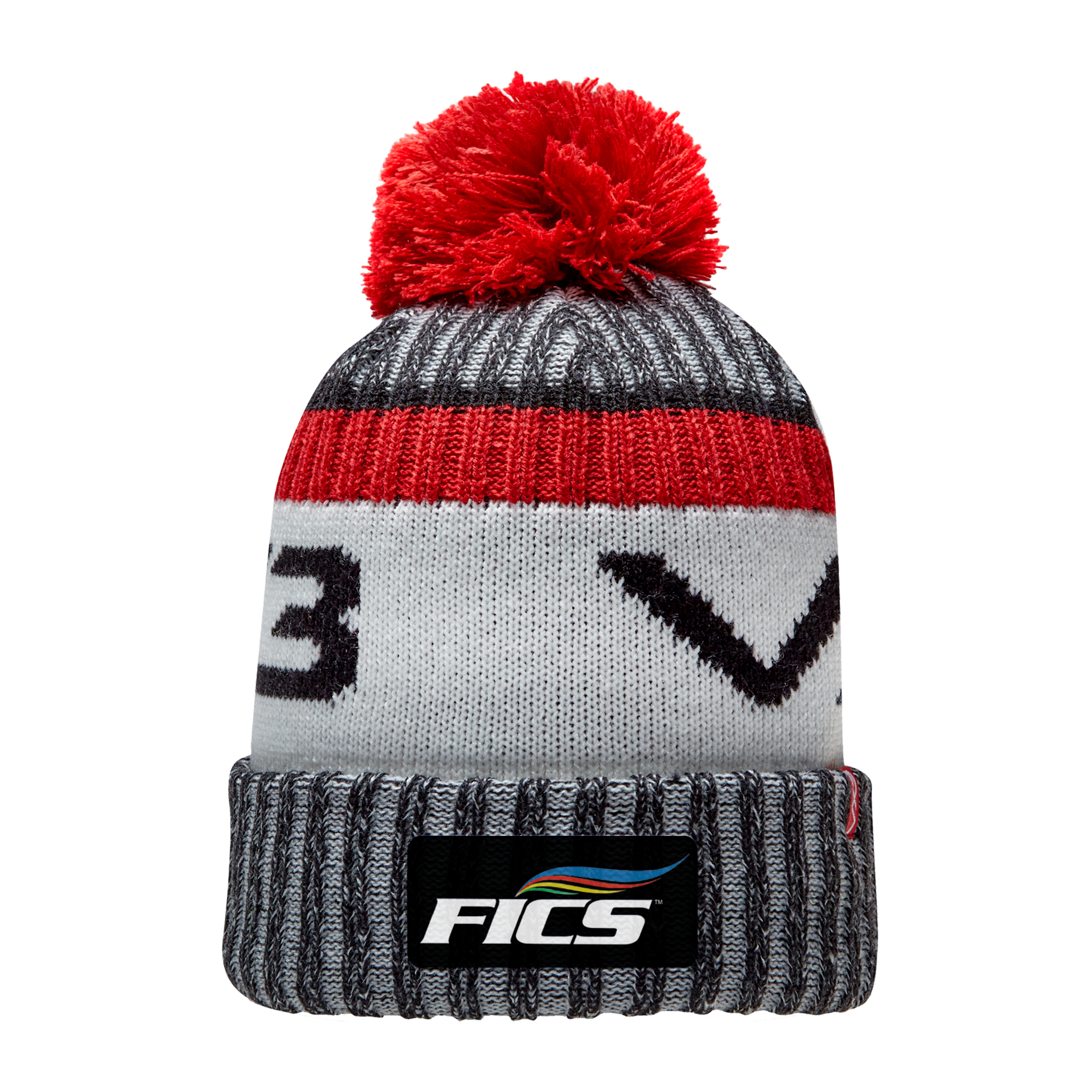 FICS Games Store Marl Bobble Hat Red