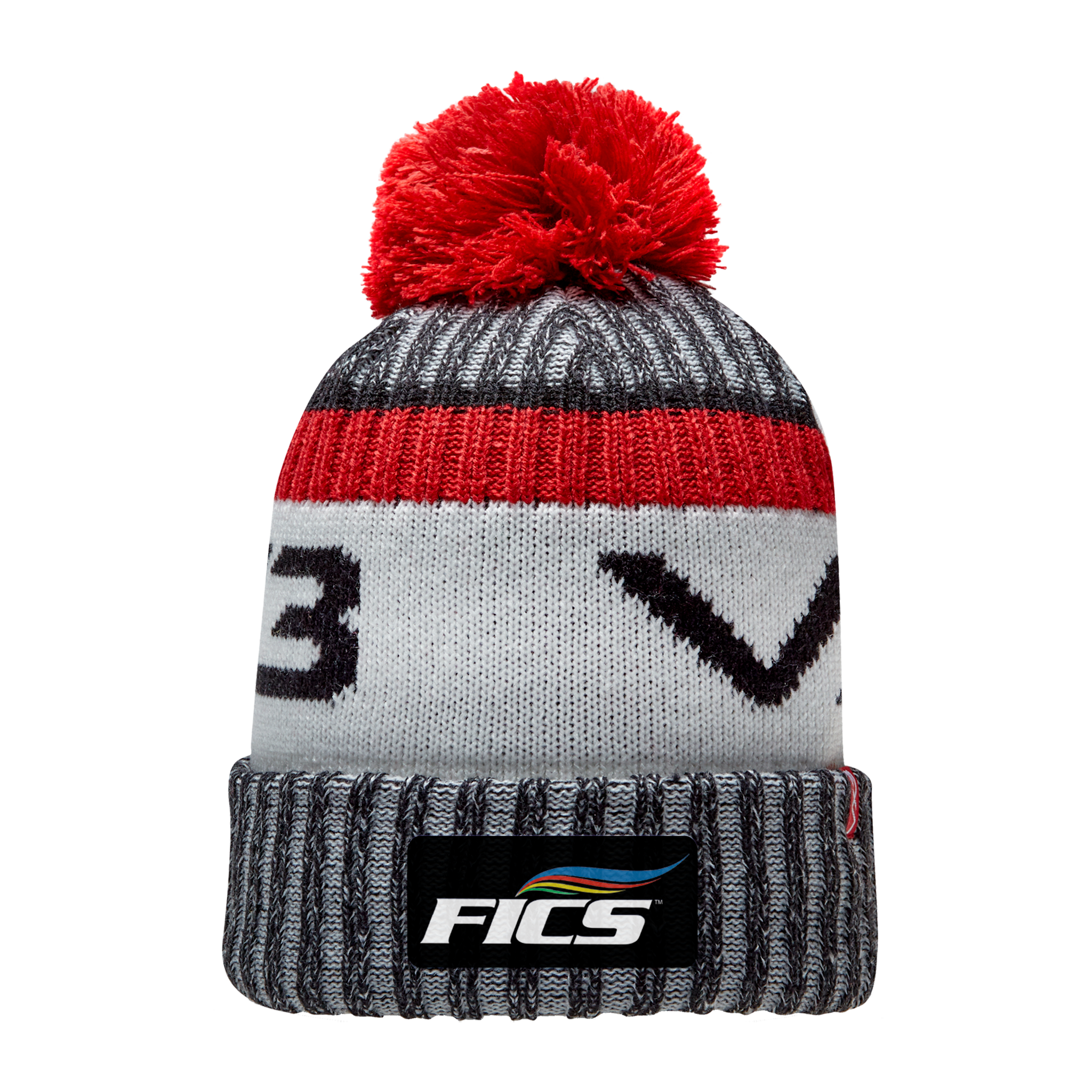 FICS Games Store Marl Bobble Hat Red