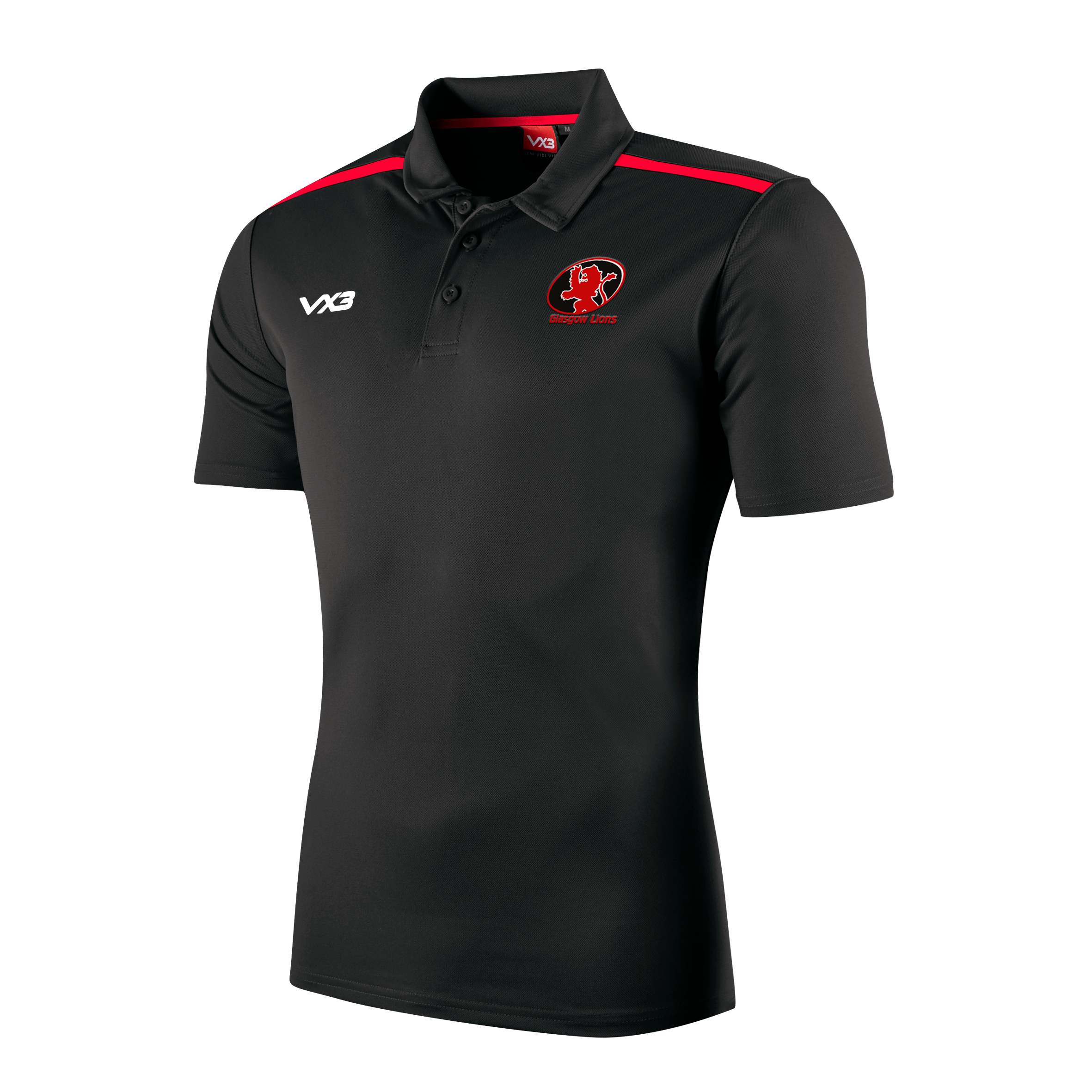 Glasgow Lions Touch Team Fortis Youth Polo Black