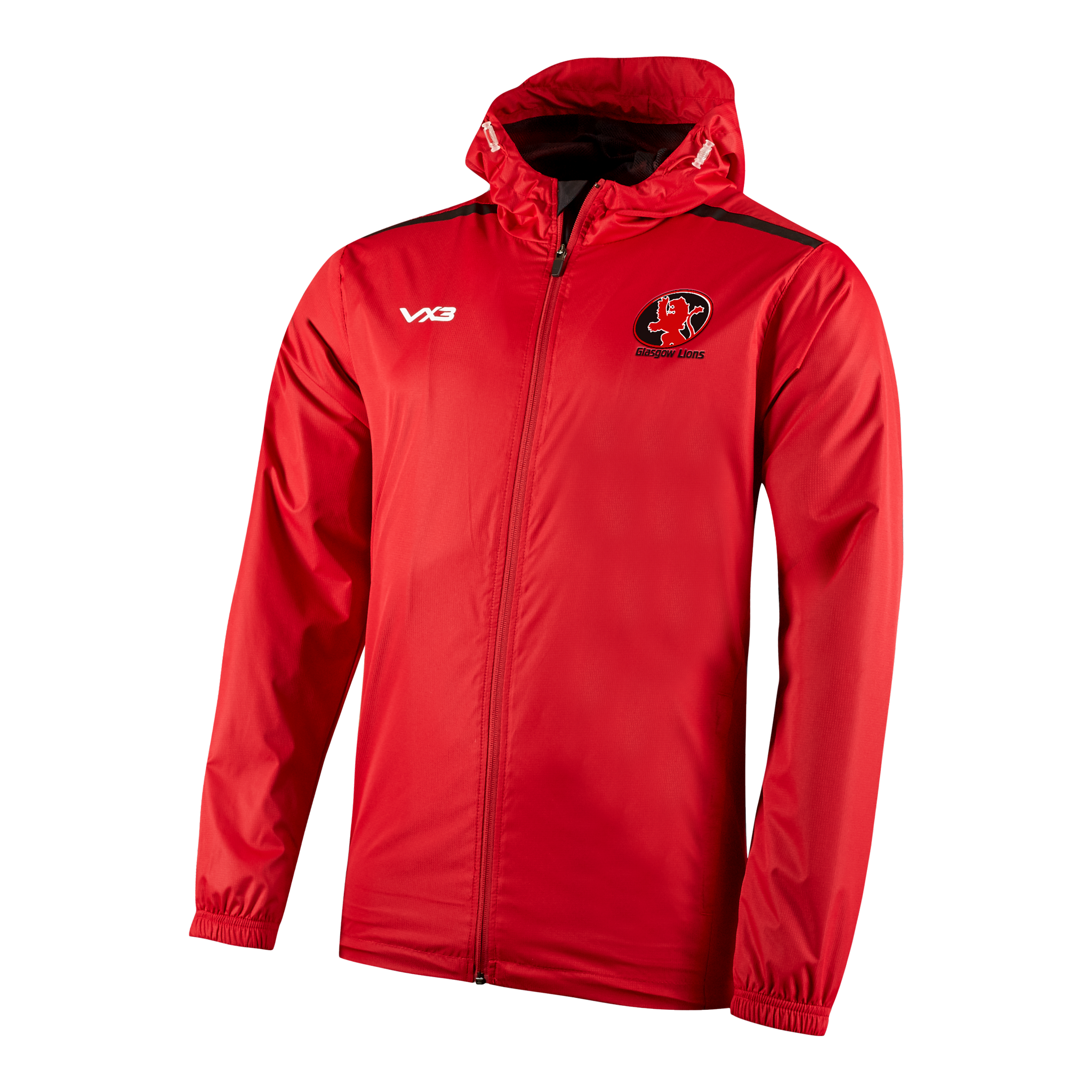 Glasgow Lions Touch Team Fortis Youth Full Zip Rain Jacket Red
