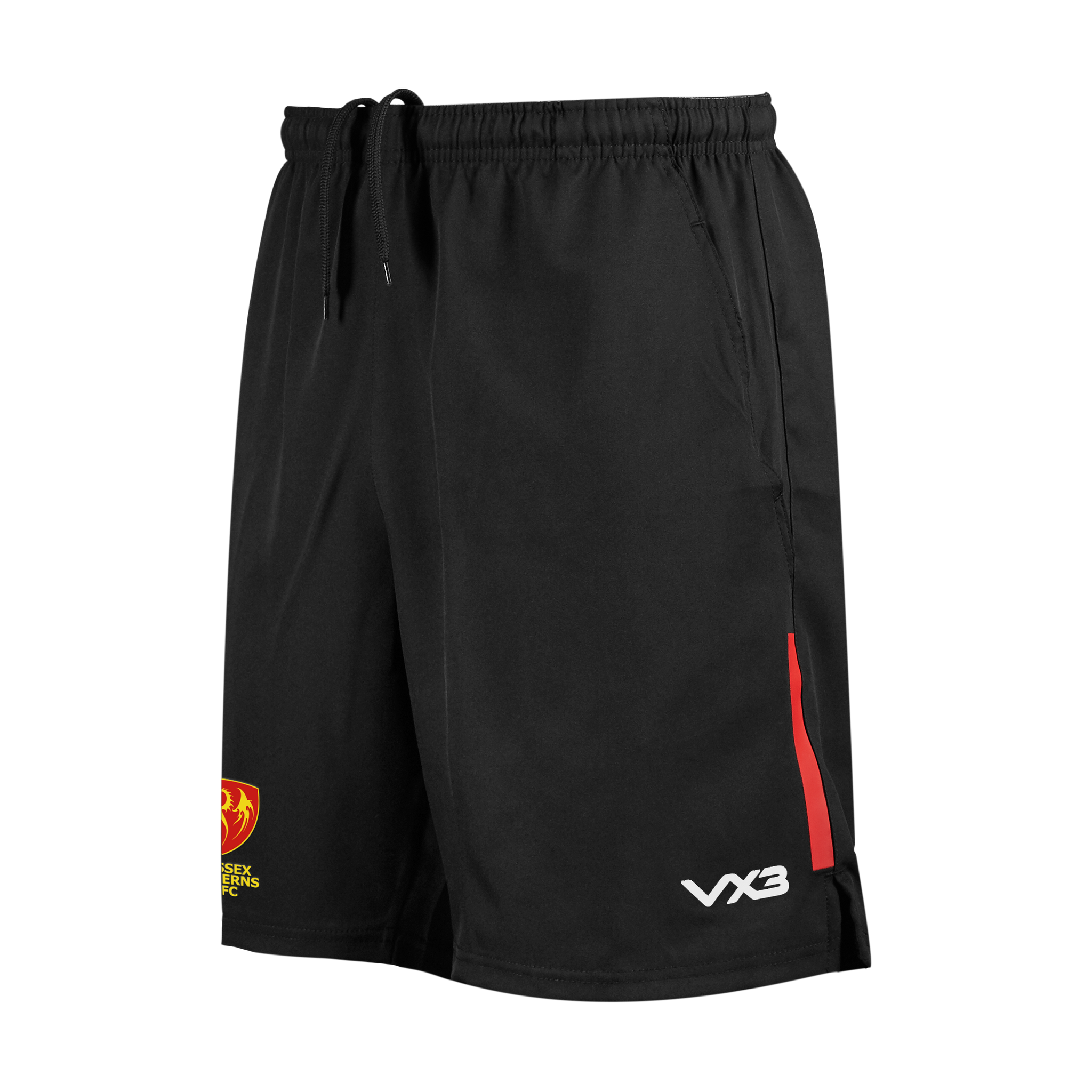 Wessex Wyverns RFC Fortis Travel Youth Shorts Black/Red