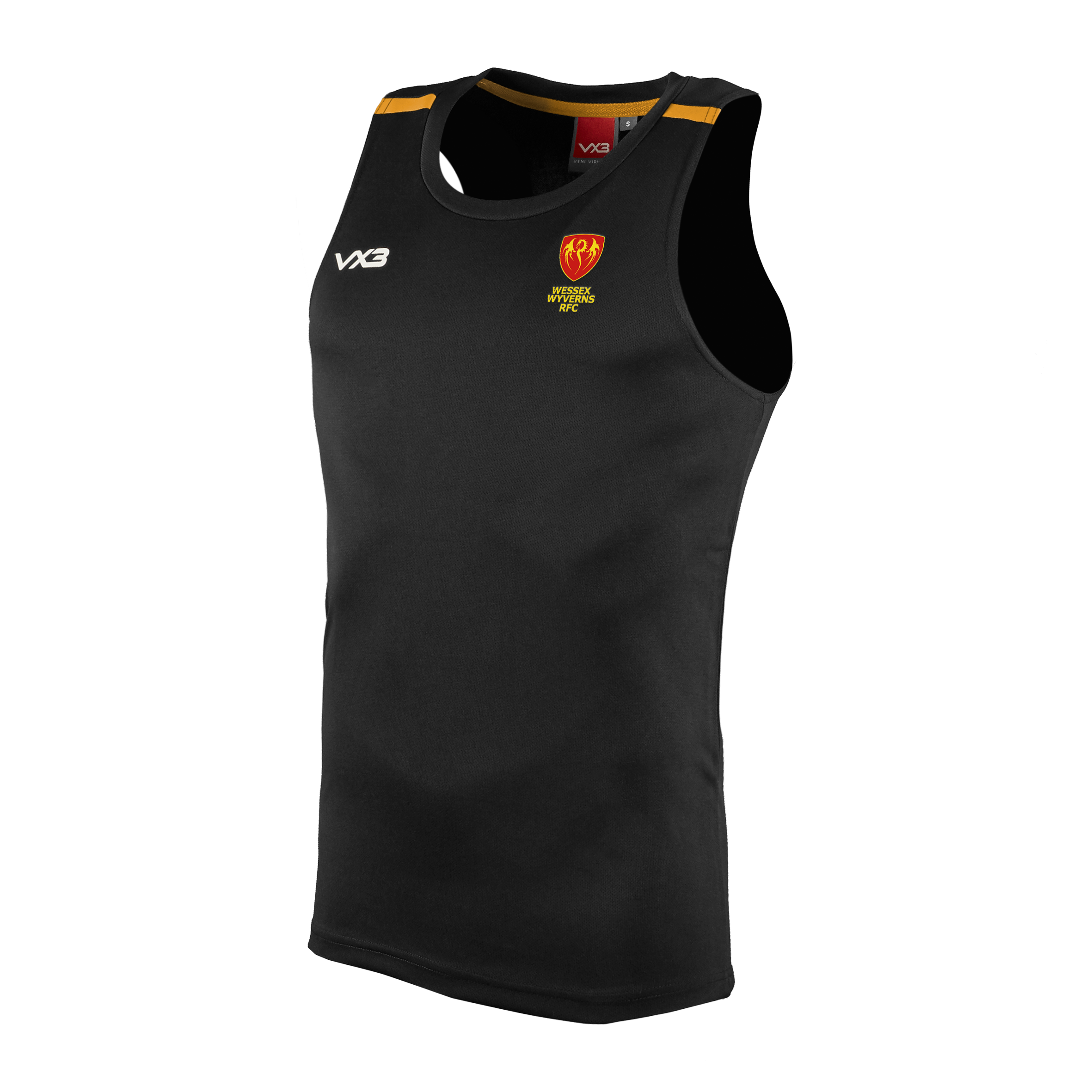 Wessex Wyverns RFC Fortis Vest Black/Amber