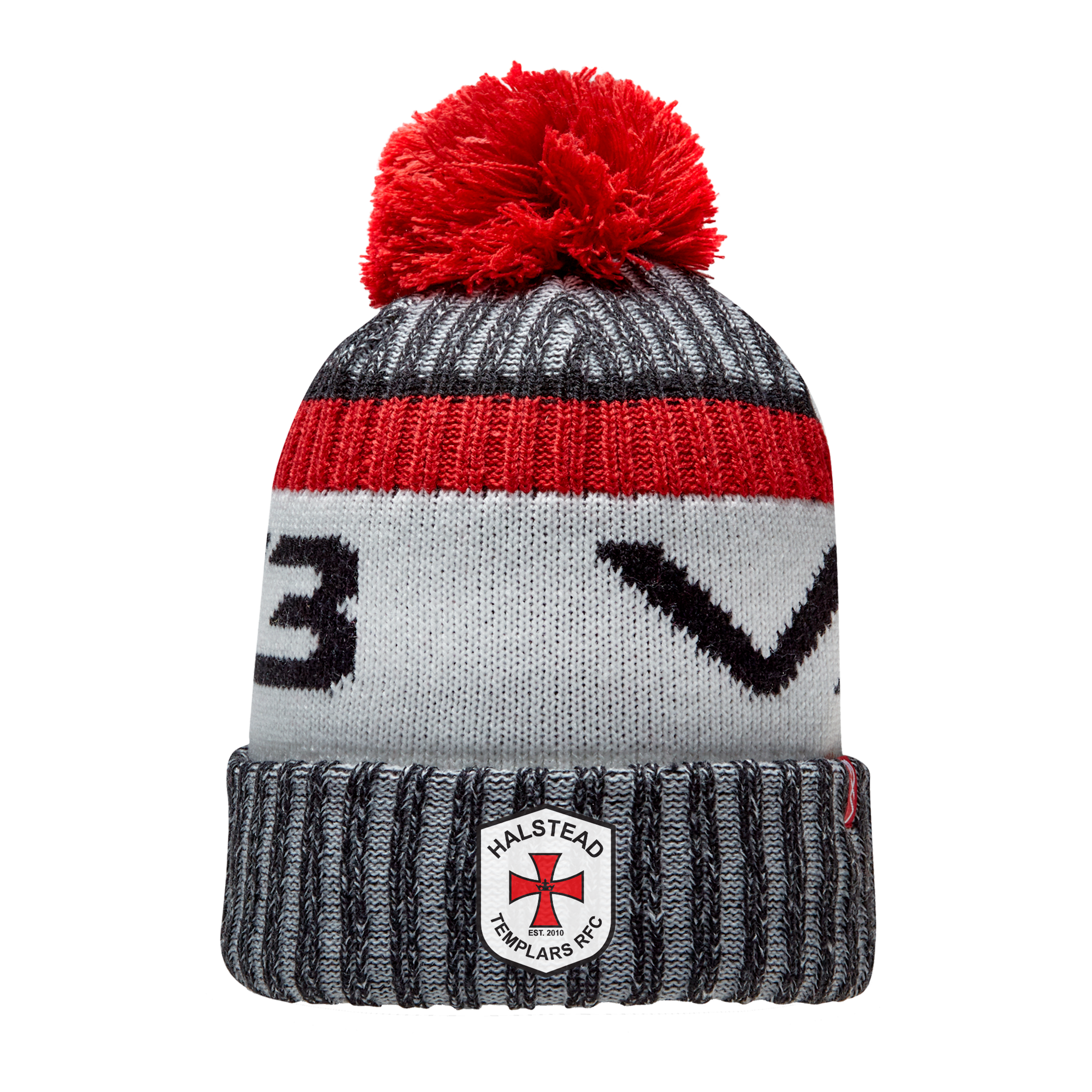 Halstead Templars RFC Marl Bobble Hat Black