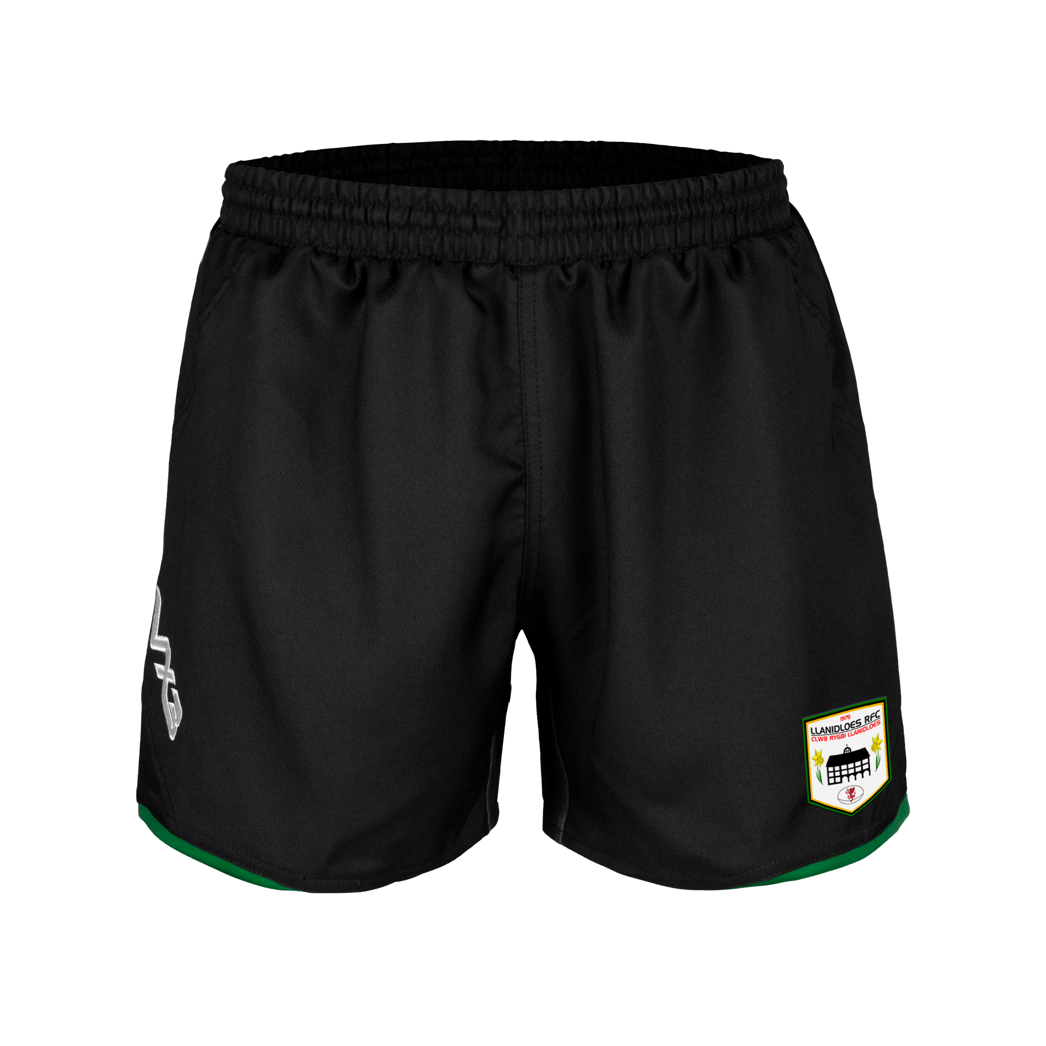 Llanidloes RFC Black/Emerald Prima Youth Rugby Shorts