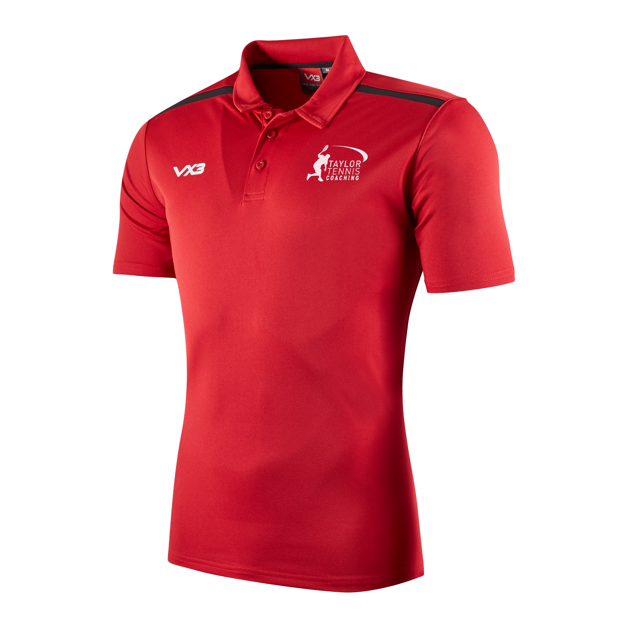 Taylor Tennis Coaching Fortis Youth Polo Red/Black