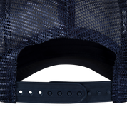 Conquered Logo Trucker Cap Navy Snap Back Closure
