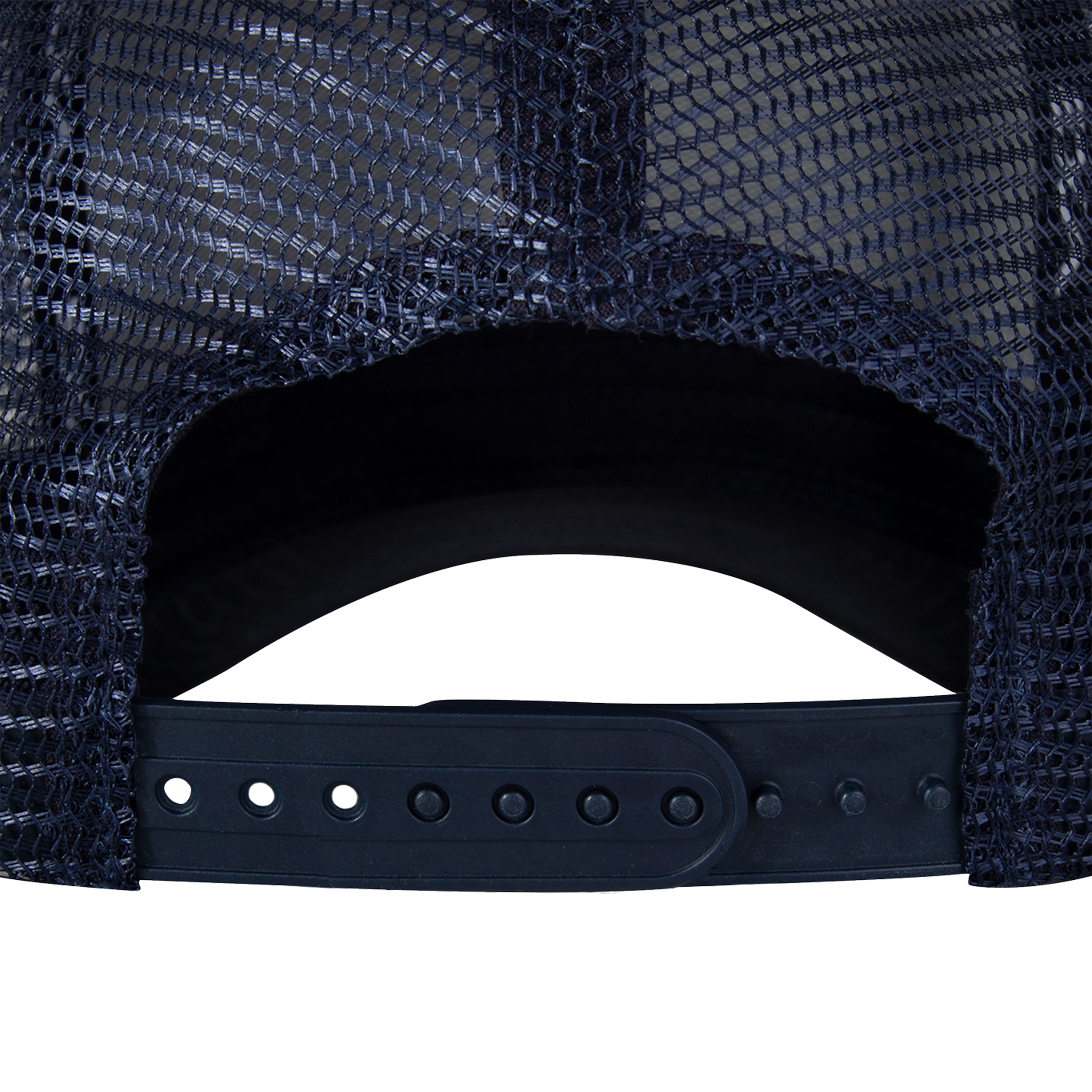 Conquered Logo Trucker Cap Navy Snap Back Closure