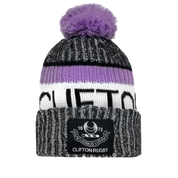 Clifton RFC Marl Bobble Hat Black/Lavender