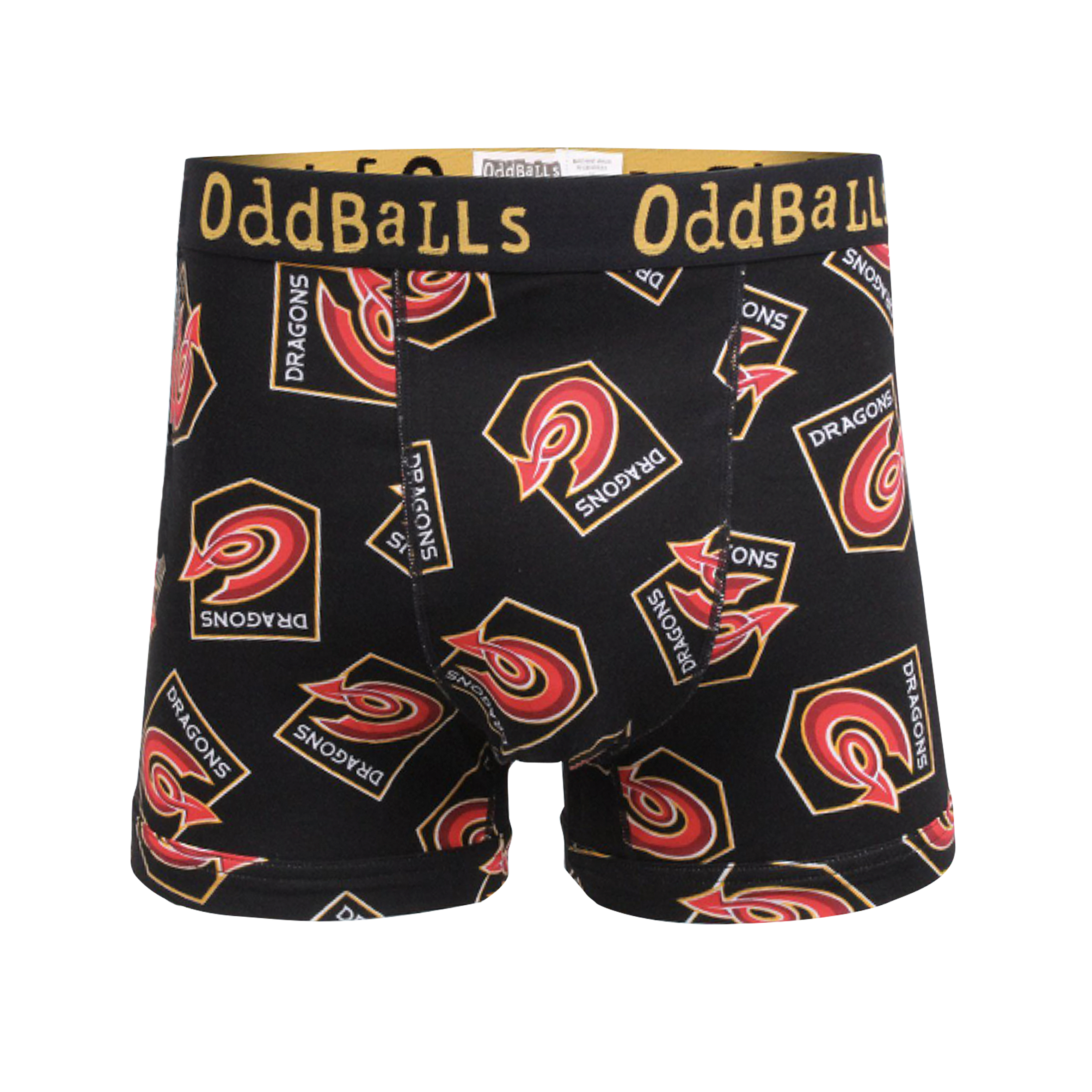 OddBalls Dragons Rugby Mens Boxer Shorts Black