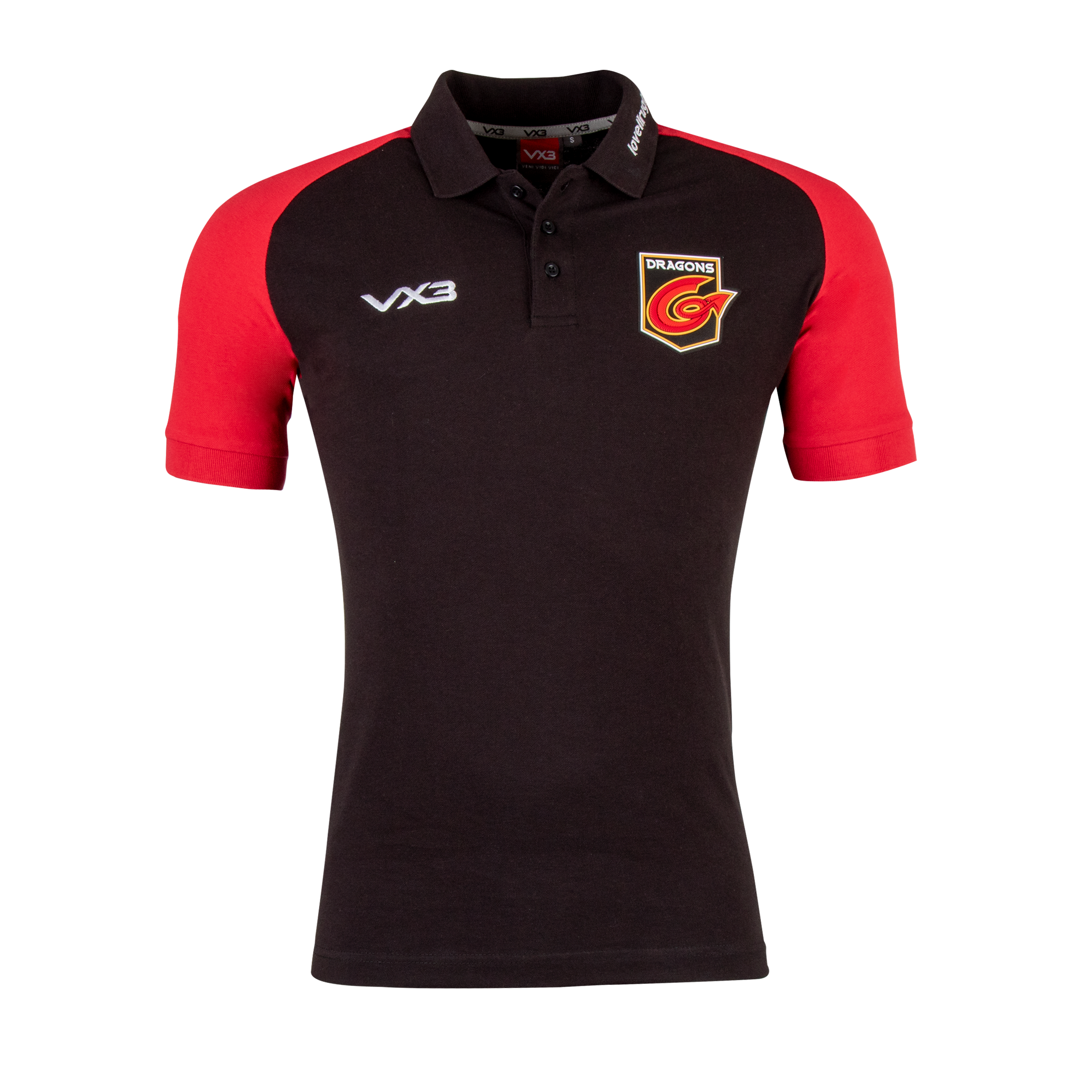 Dragons 20/21 Team Polo Shirt Black/Red
