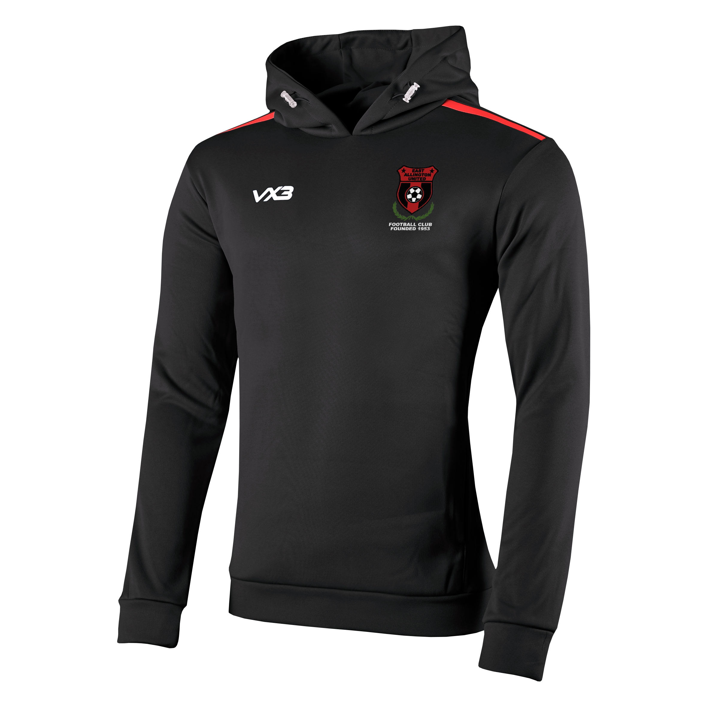 East Allington United Fortis Hoodie Black/Red