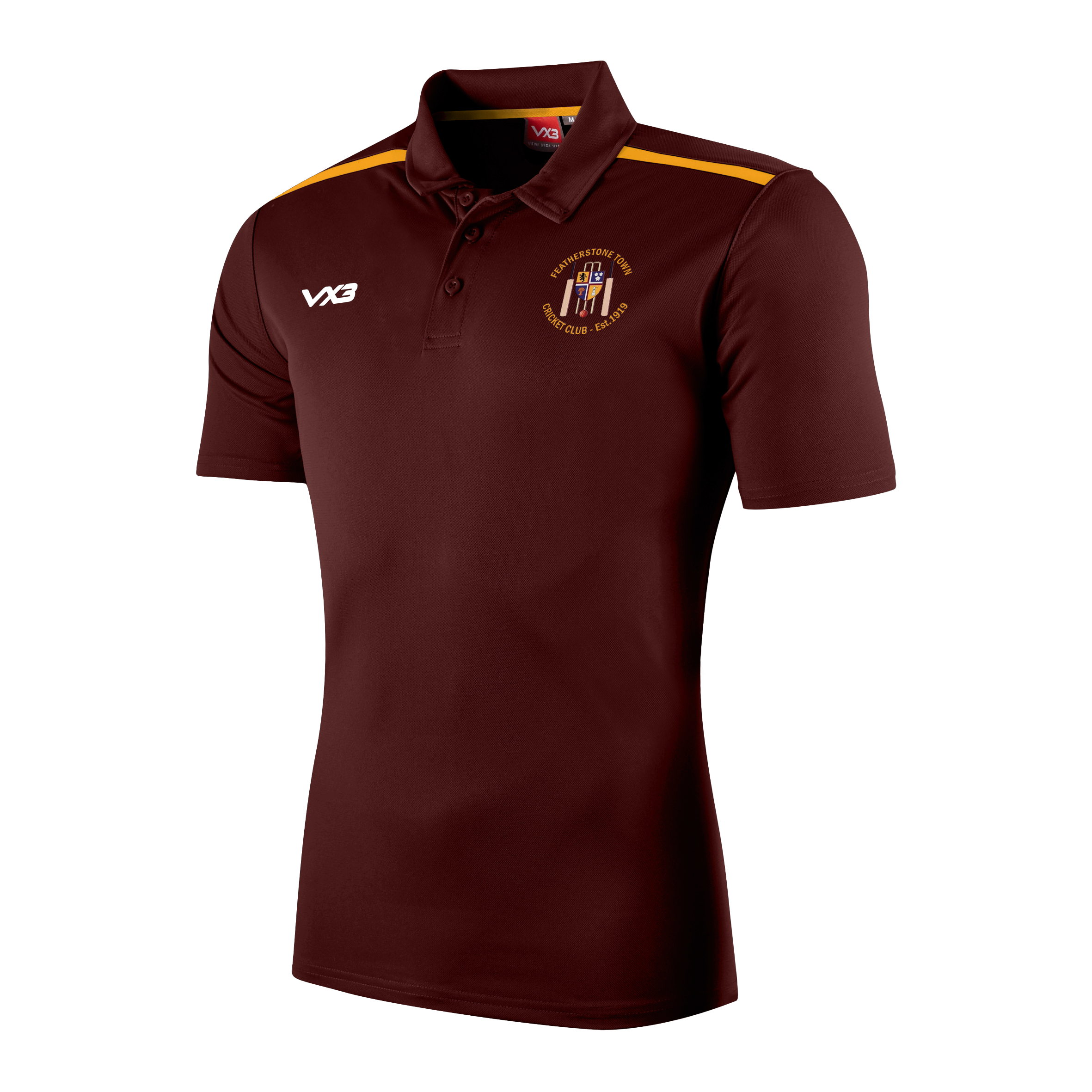 Featherstone Town Cricket Club Fortis Polo Maroon