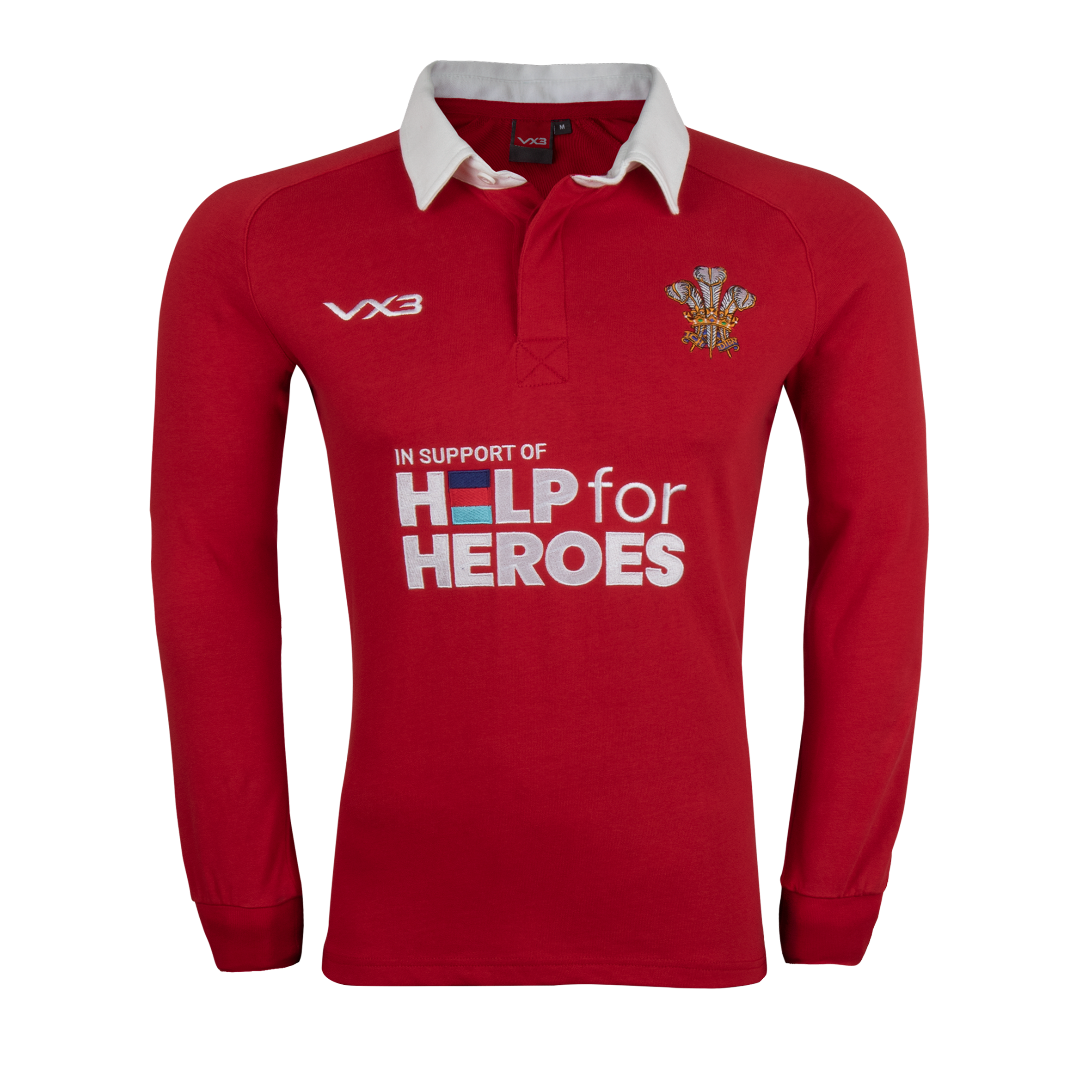 Help for Heroes 21/22 Wales L/S Cotton Rugby Shirt Mens