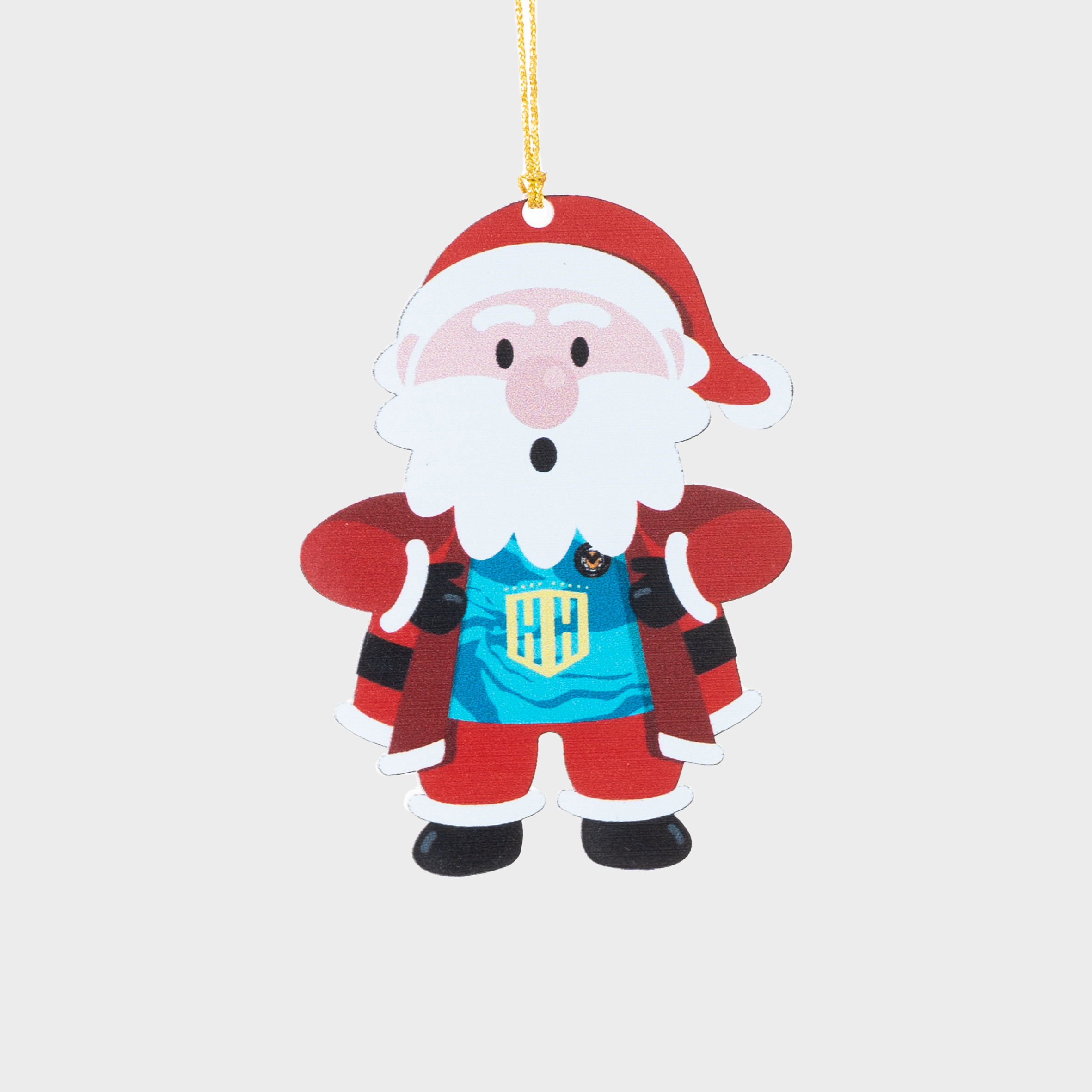 Newport County AFC Christmas Tree Decoration - Santa with Shirt