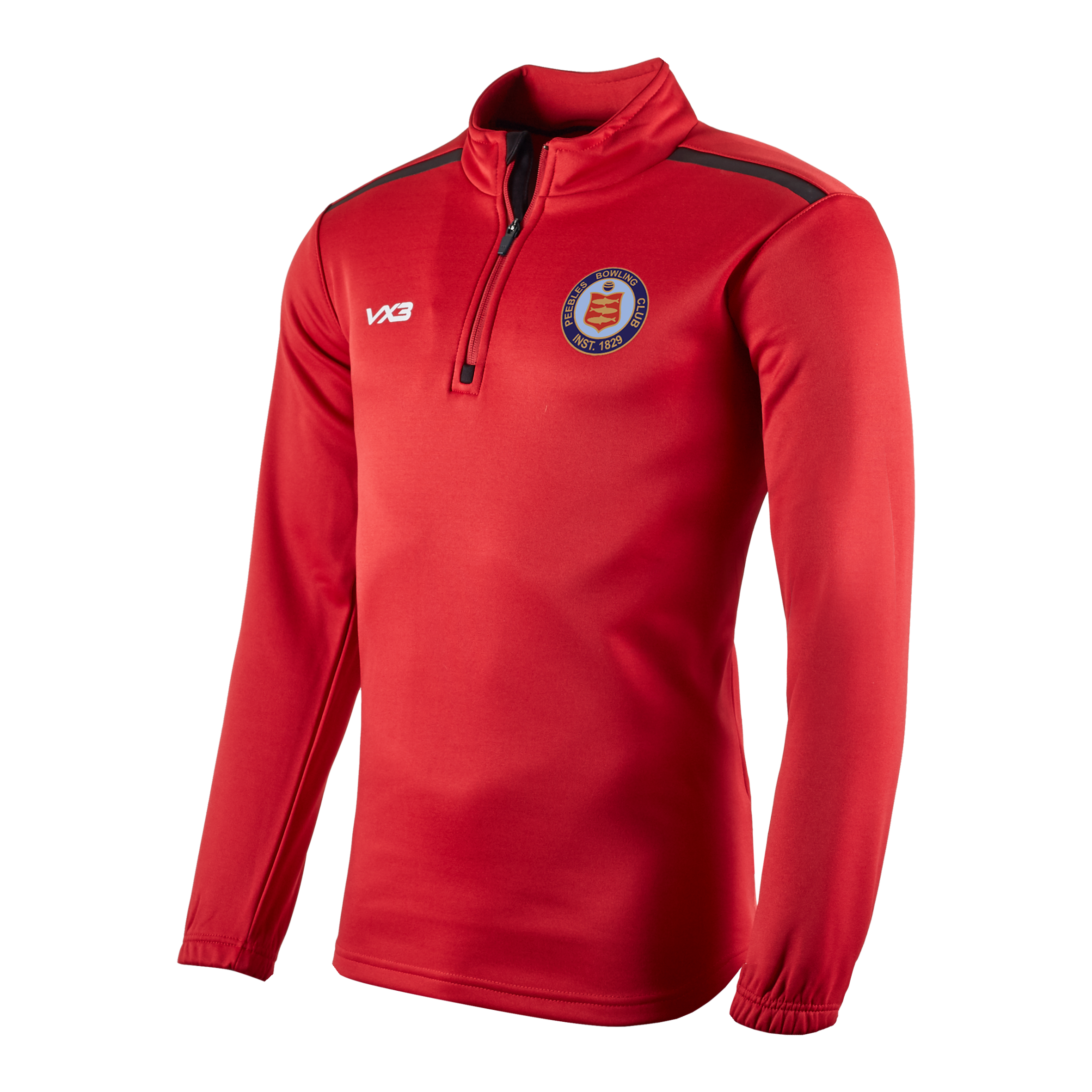 Peebles Bowling Club Fortis Half Zip Sweat Red/Black