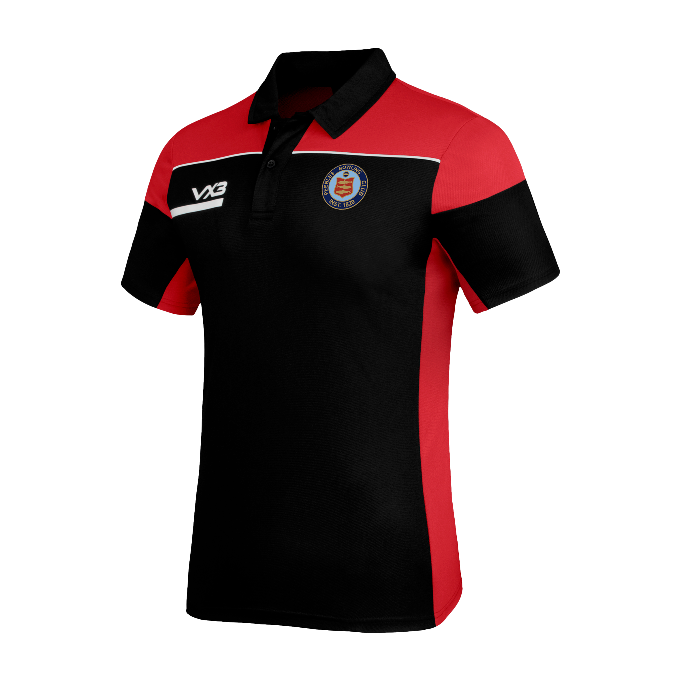 Peebles Bowling Club Opus Polo Black/Red