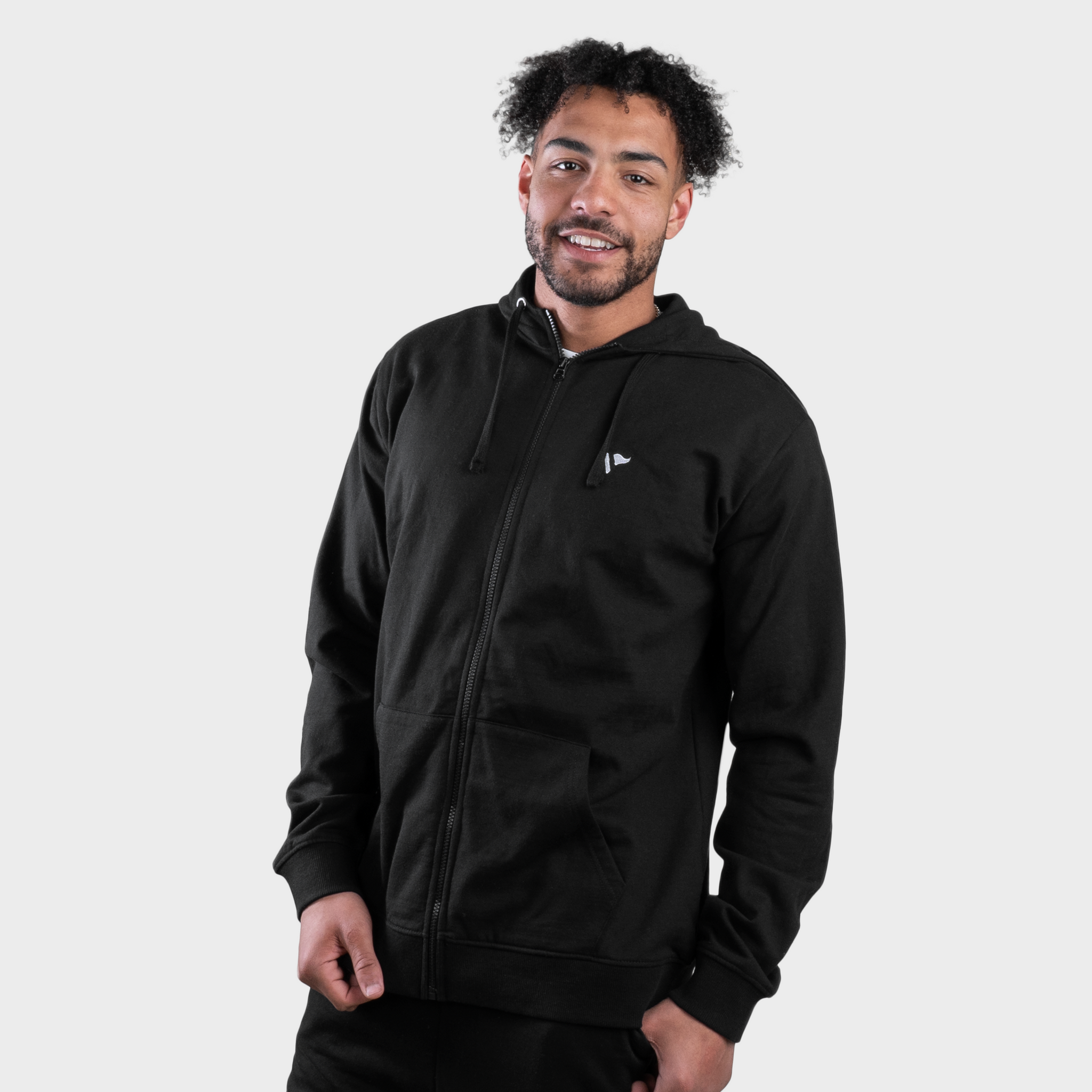 Men zip up hooded jacket on sale