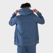 REGEN Men's Zip Up Hoodie Denim Blue