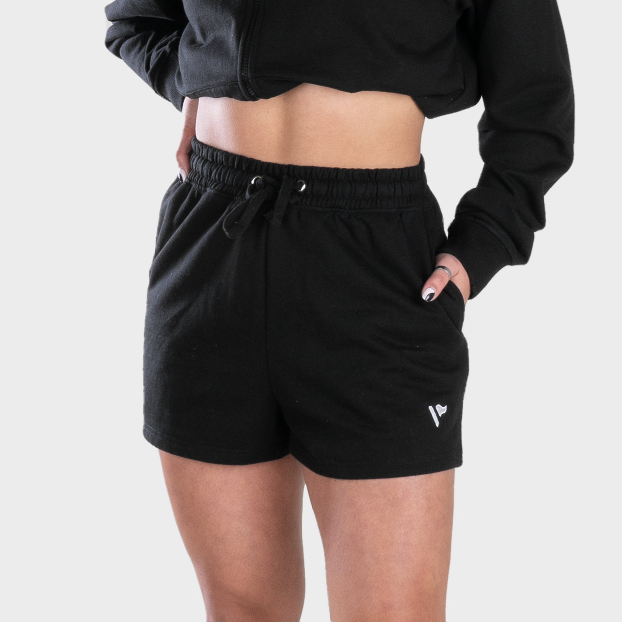 Black jogger best sale shorts womens