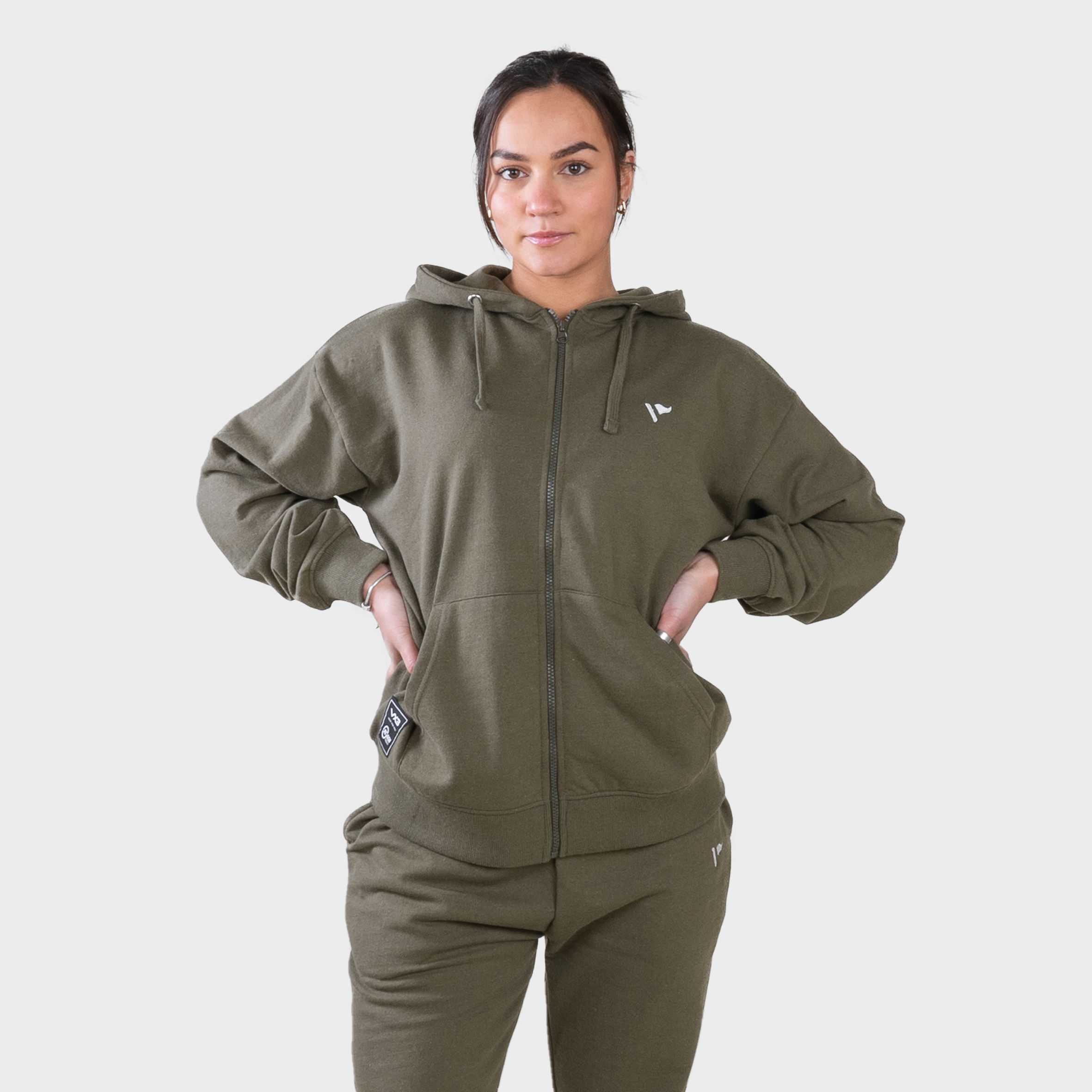 REGEN Women's Zip Up Hoodie Olive