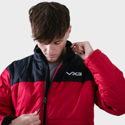 Omega Puffer Jacket Red/Black Zip and VX3 Logo
