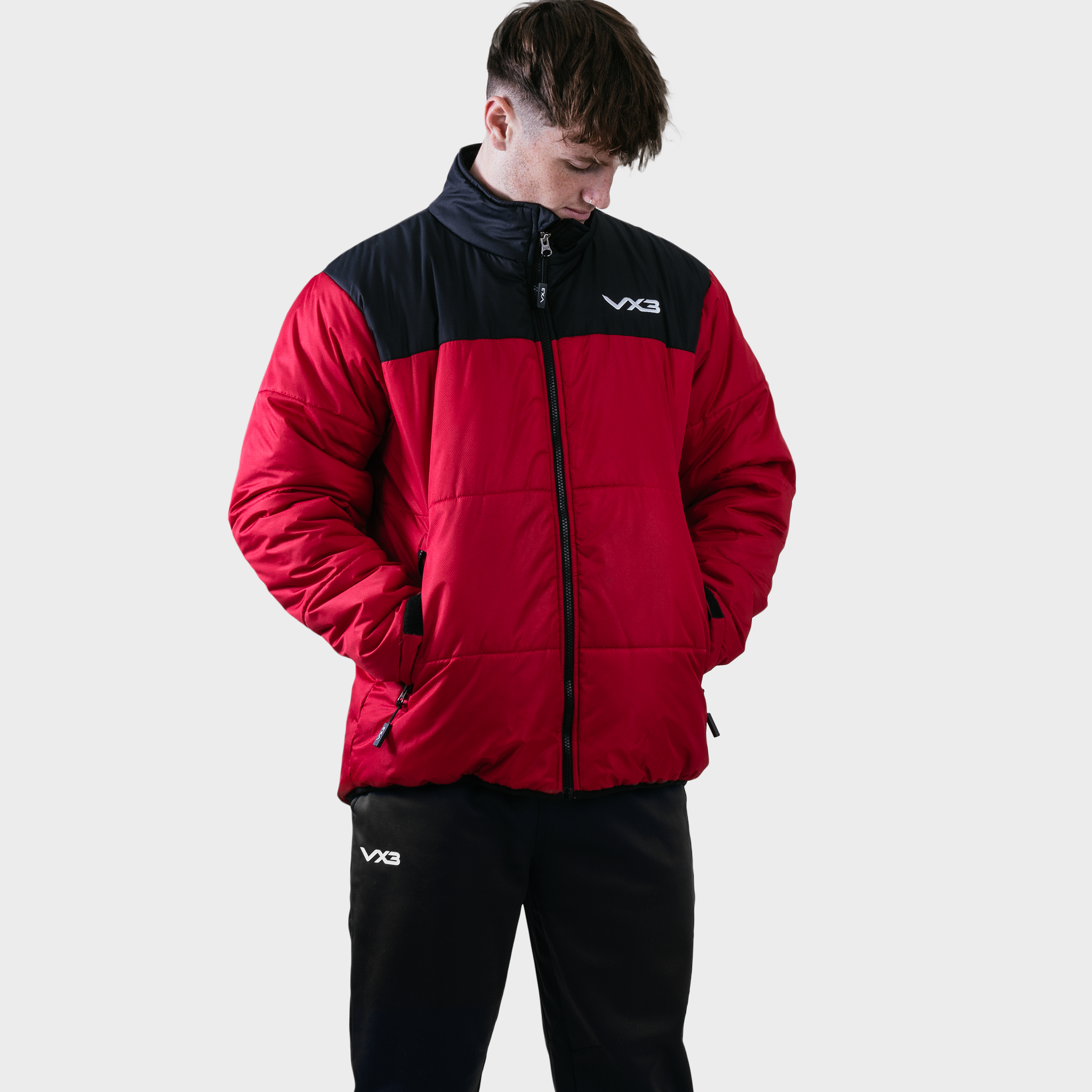 Omega Puffer Jacket Red/Black