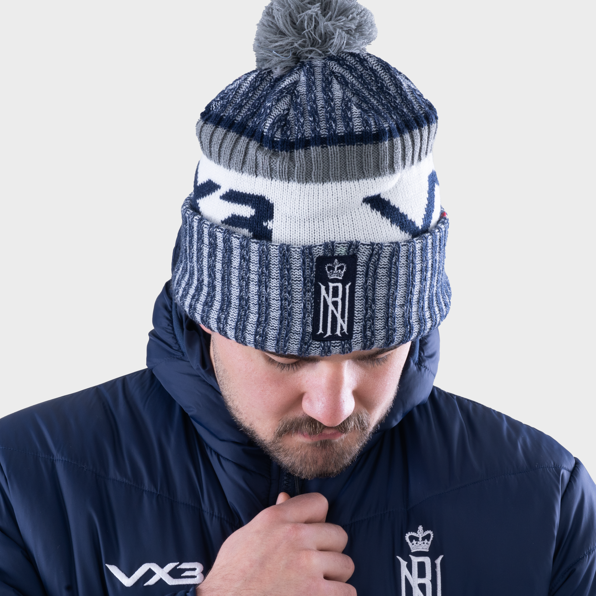 Royal Navy Rugby Fleece Lined Bobble Hat