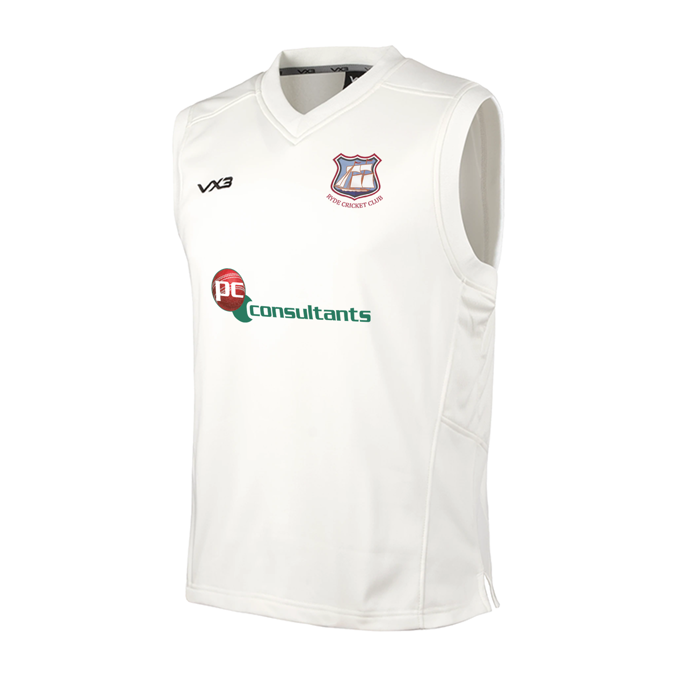Ryde Cricket Club Whites Youth Slipover Elite