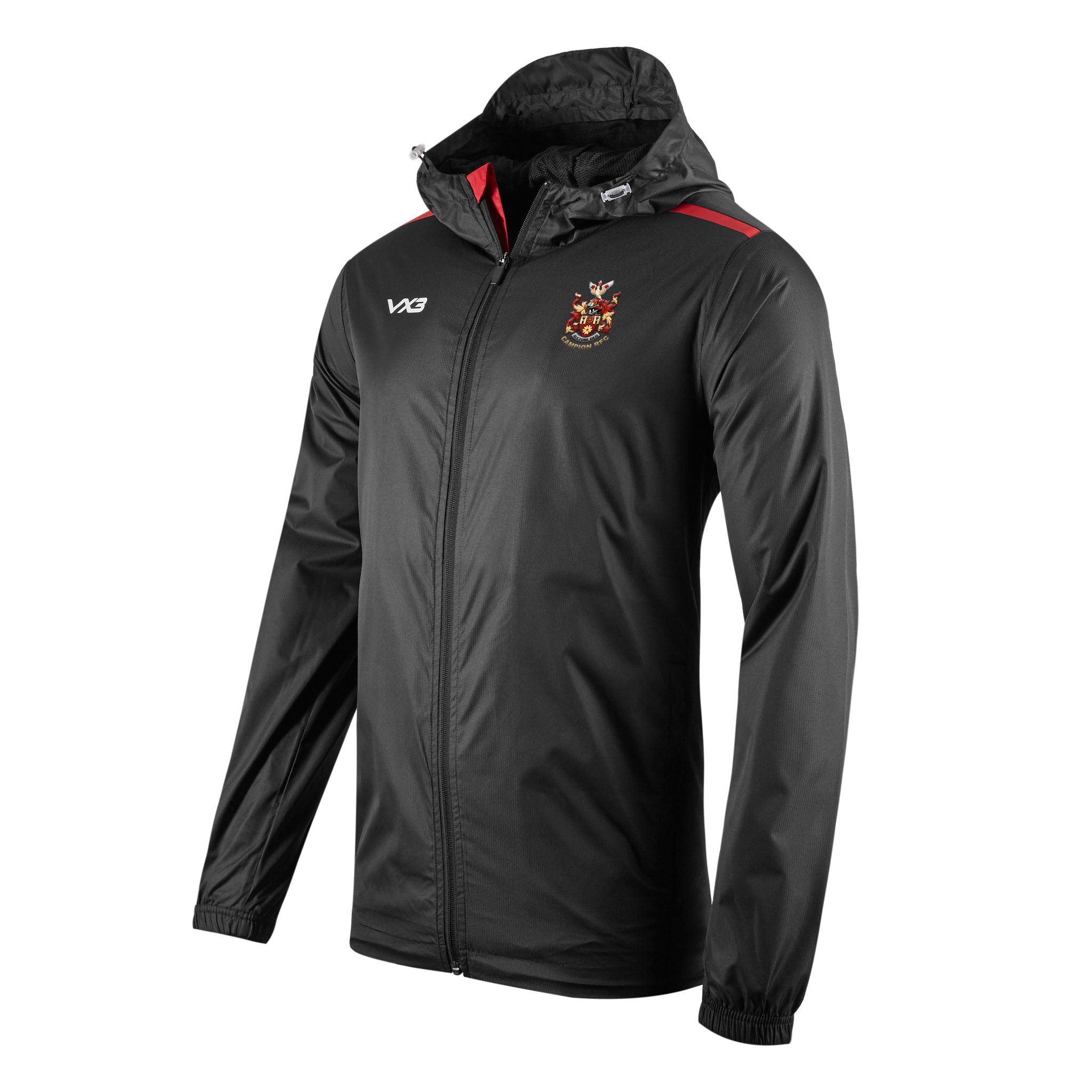 Campion RFC Fortis Youth Full Zip Rain Jacket Black/Red