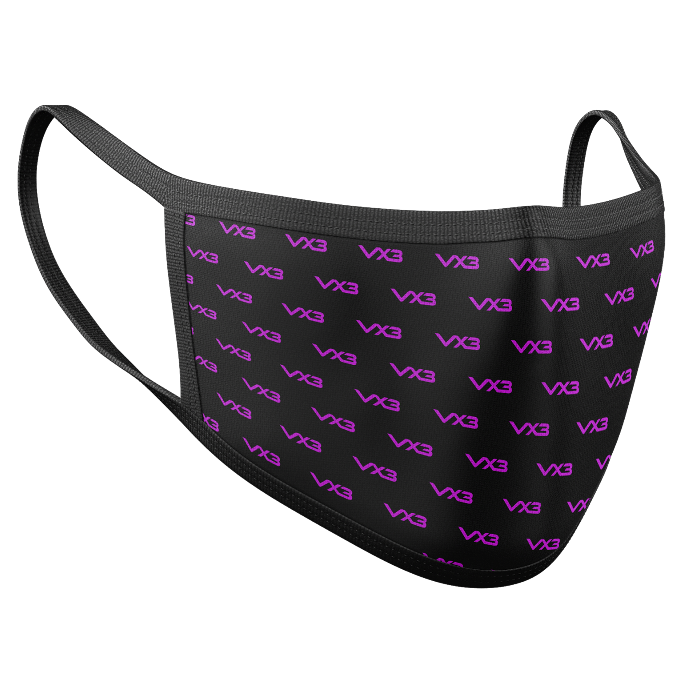 VX3 Logo Face Mask - Black/Hot Pink