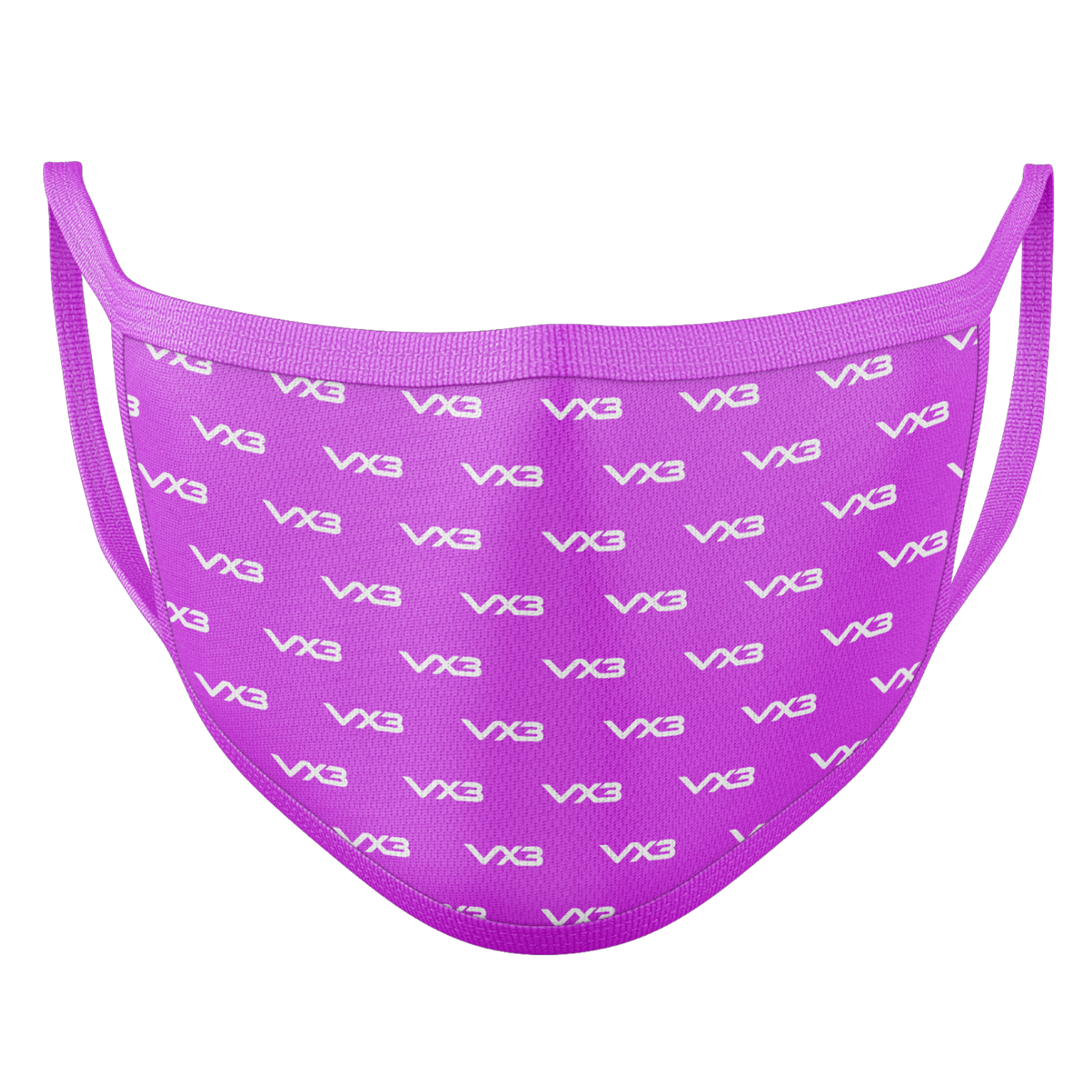 VX3 Logo Face Mask - Hot Pink/White