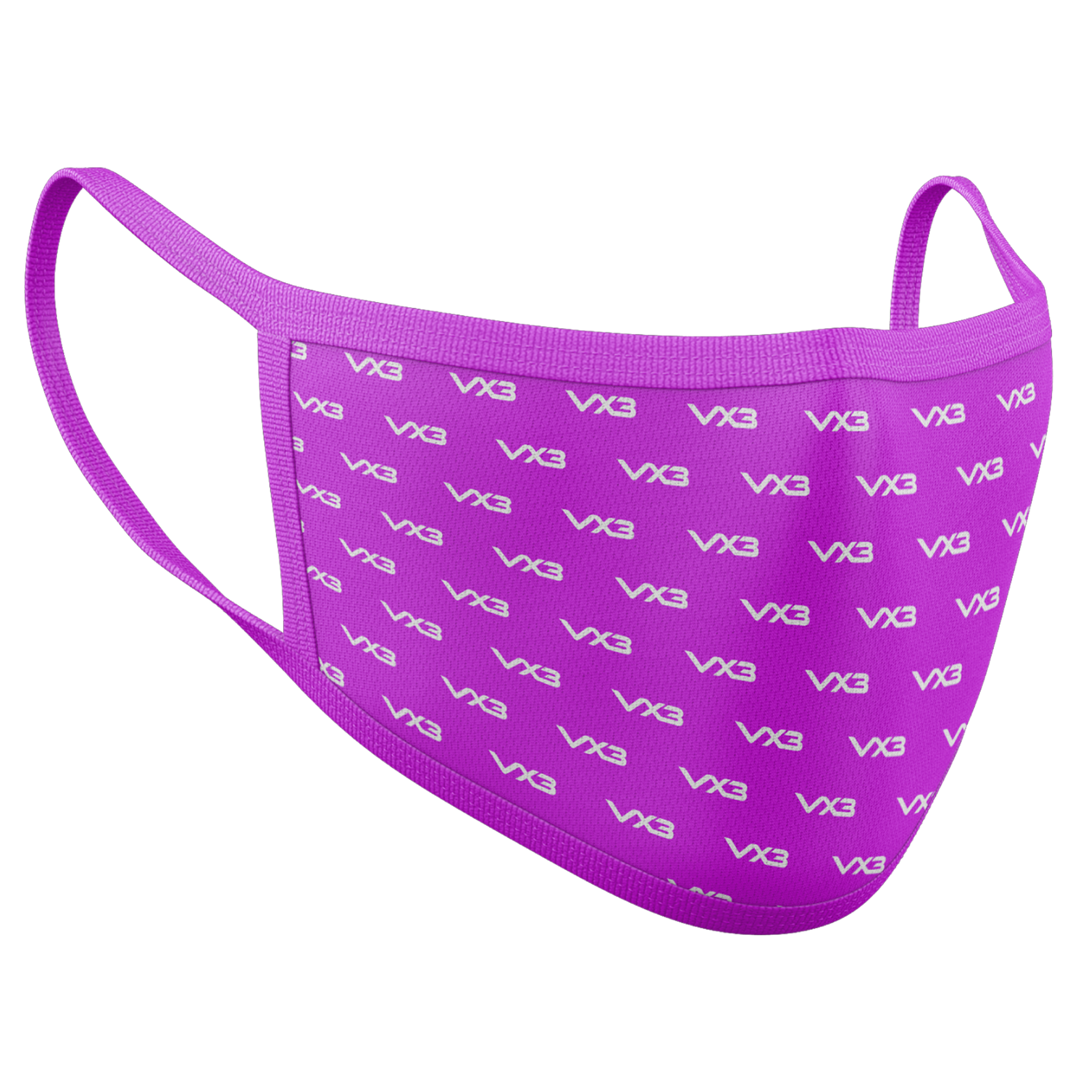 VX3 Logo Face Mask - Hot Pink/White