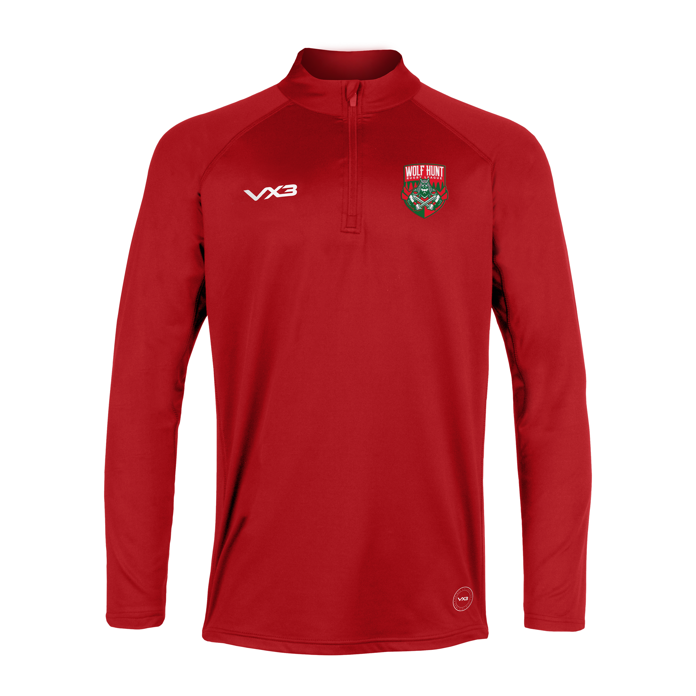 Wolf Hunt Rugby League Primus Quarter Zip Red