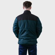 Omega Puffer Jacket Bottle Green/Black Rear View