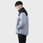 Omega Puffer Jacket Silver/Black Side View