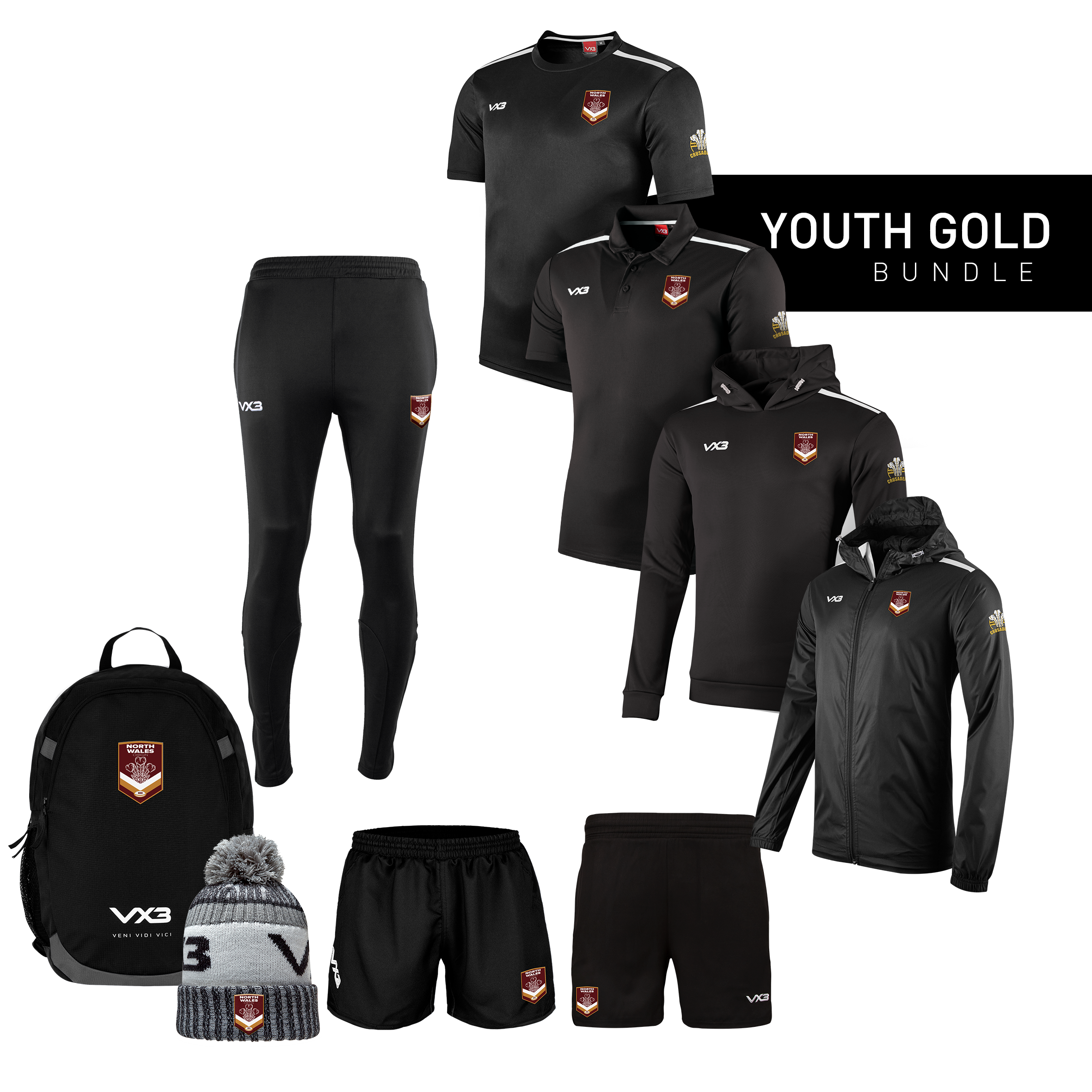 North Wales Origin Rugby League Youth Gold Bundle