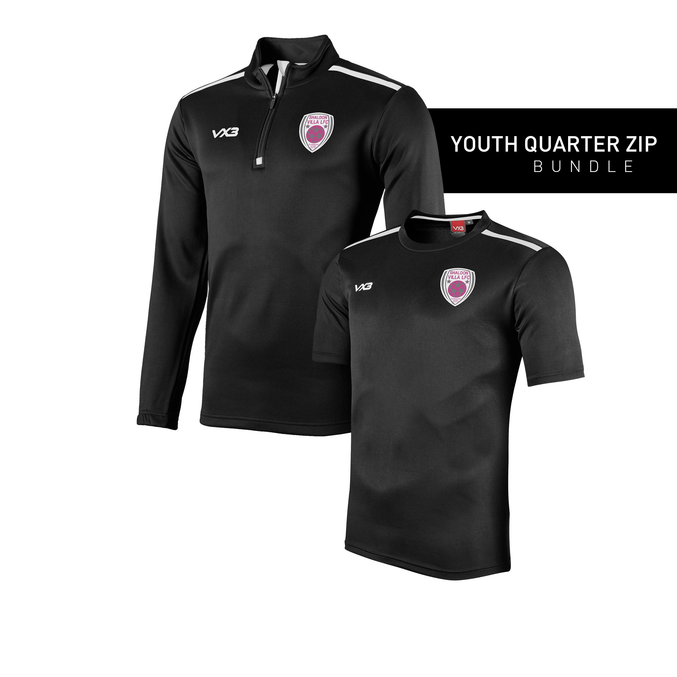 Shaldon Villa Ladies FC Youth Quarter Zip Bundle