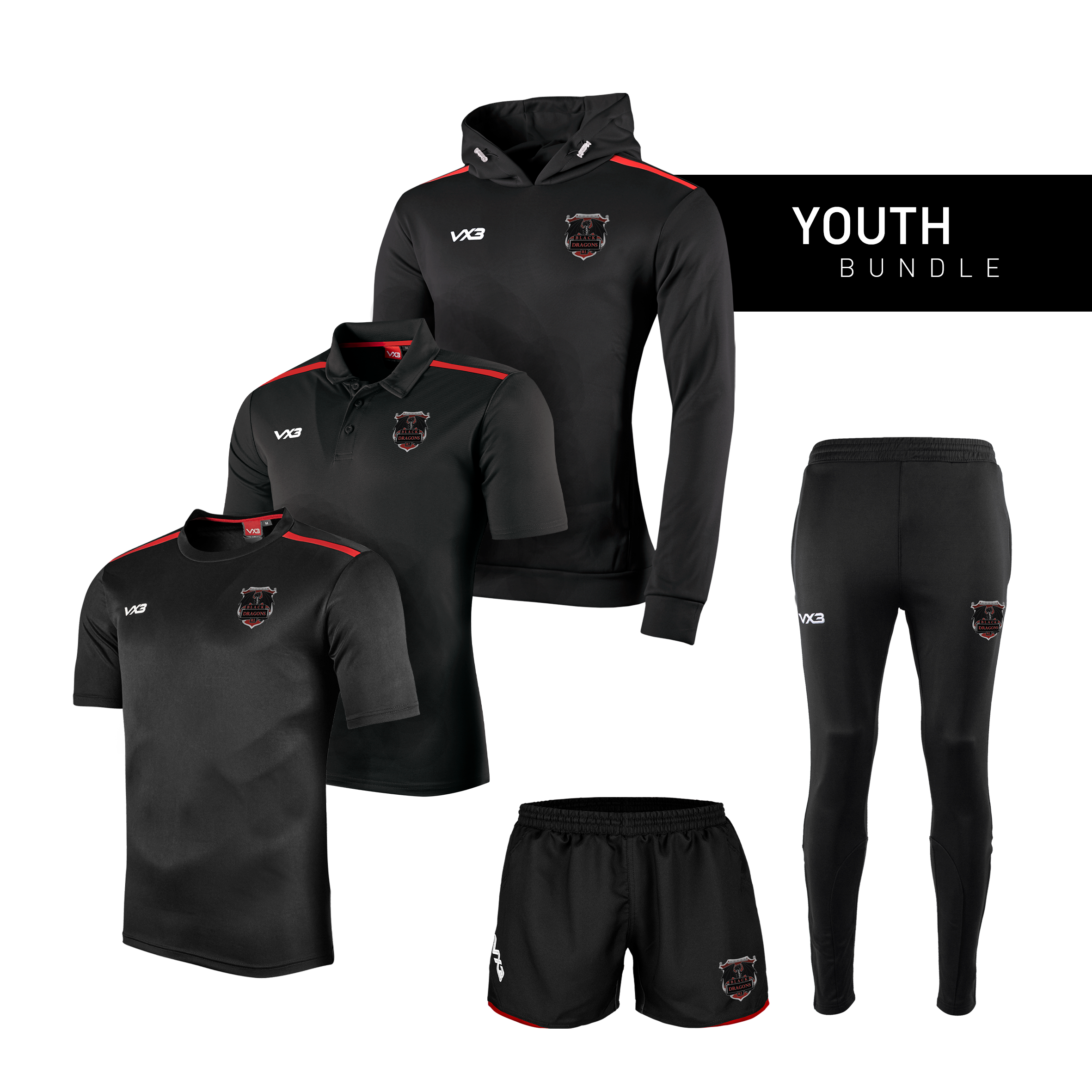 Black Dragons Rugby League Youth Bundle 2