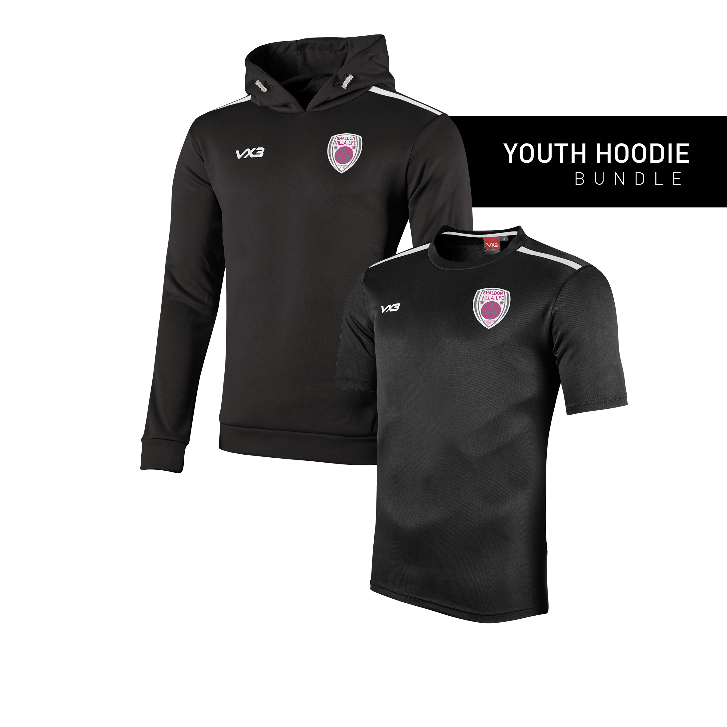 Shaldon Villa Ladies FC Youth Hoodie Bundle
